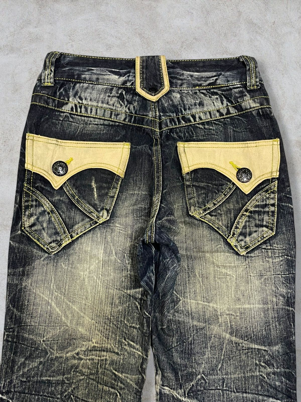 Le Grande Bleu (L.G.B.) Japanese Gothic And Punk Style Rusty Mud Wash Skull Jeans Size US 30 / EU 46 - 7 Thumbnail