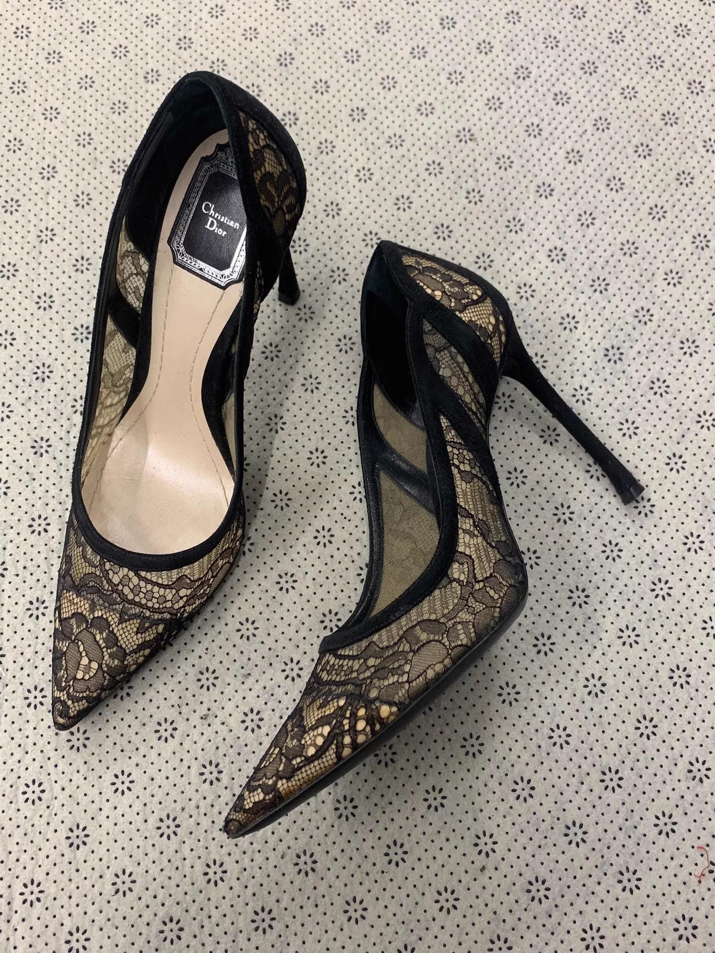 Dior Dior black cutout lace heels EU 39 Size US 8 / IT 38 - 2 Thumbnail