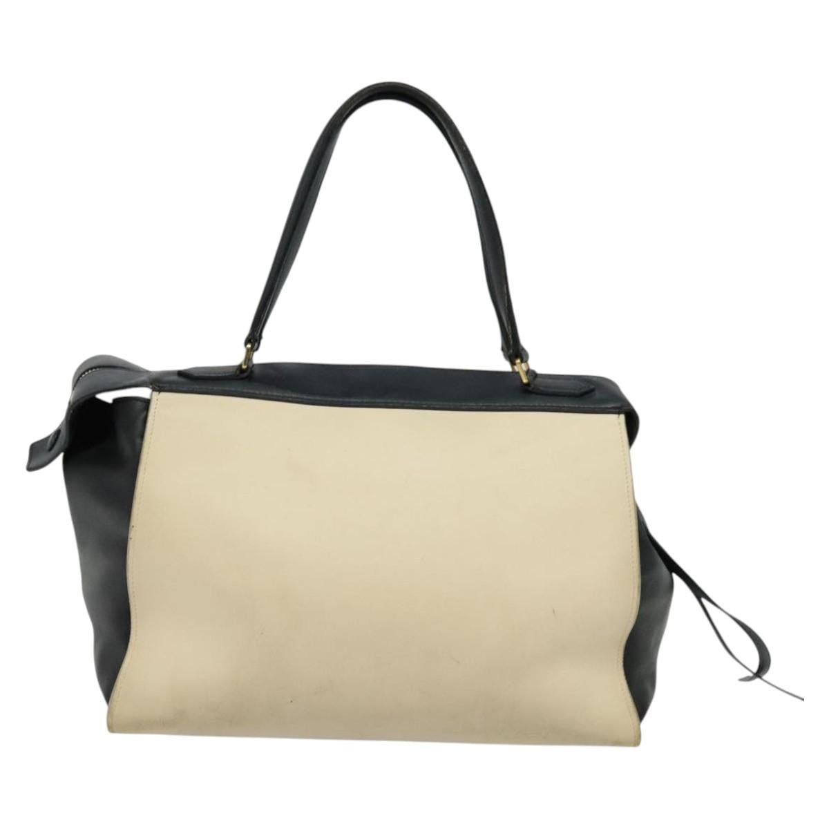 CELINE Ring Bag Hand Bag Leather Beige Gold