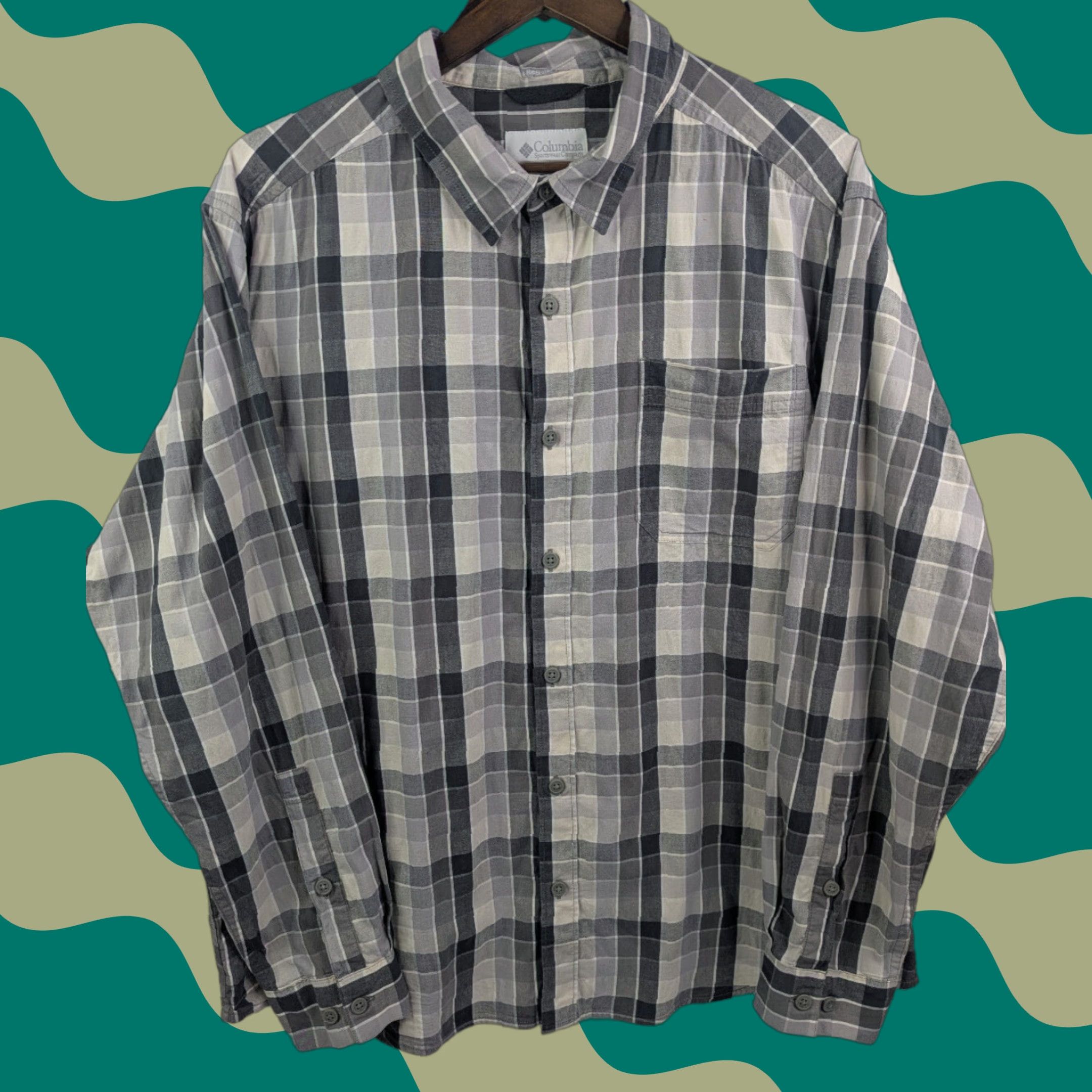 Vintage Columbia Shirt Men's XL Grey Plaid Hardy Ridge Button Up Long Sleeve Stretch Size US XL / EU 56 / 4 - 1 Thumbnail