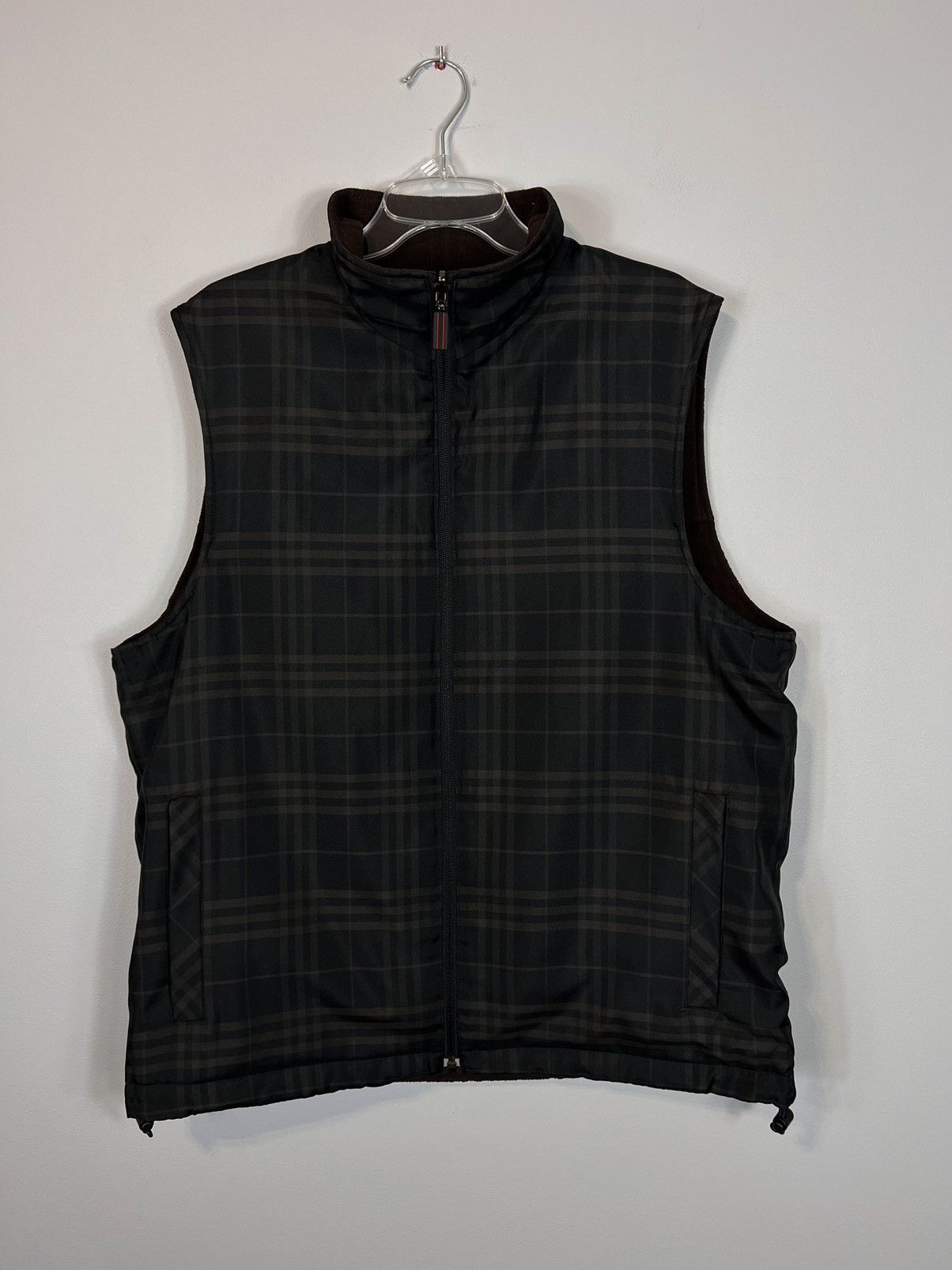 image of Burberry Reversible Vest Nova Check Brown Luxury Italy Japan, Men's (Size Large)