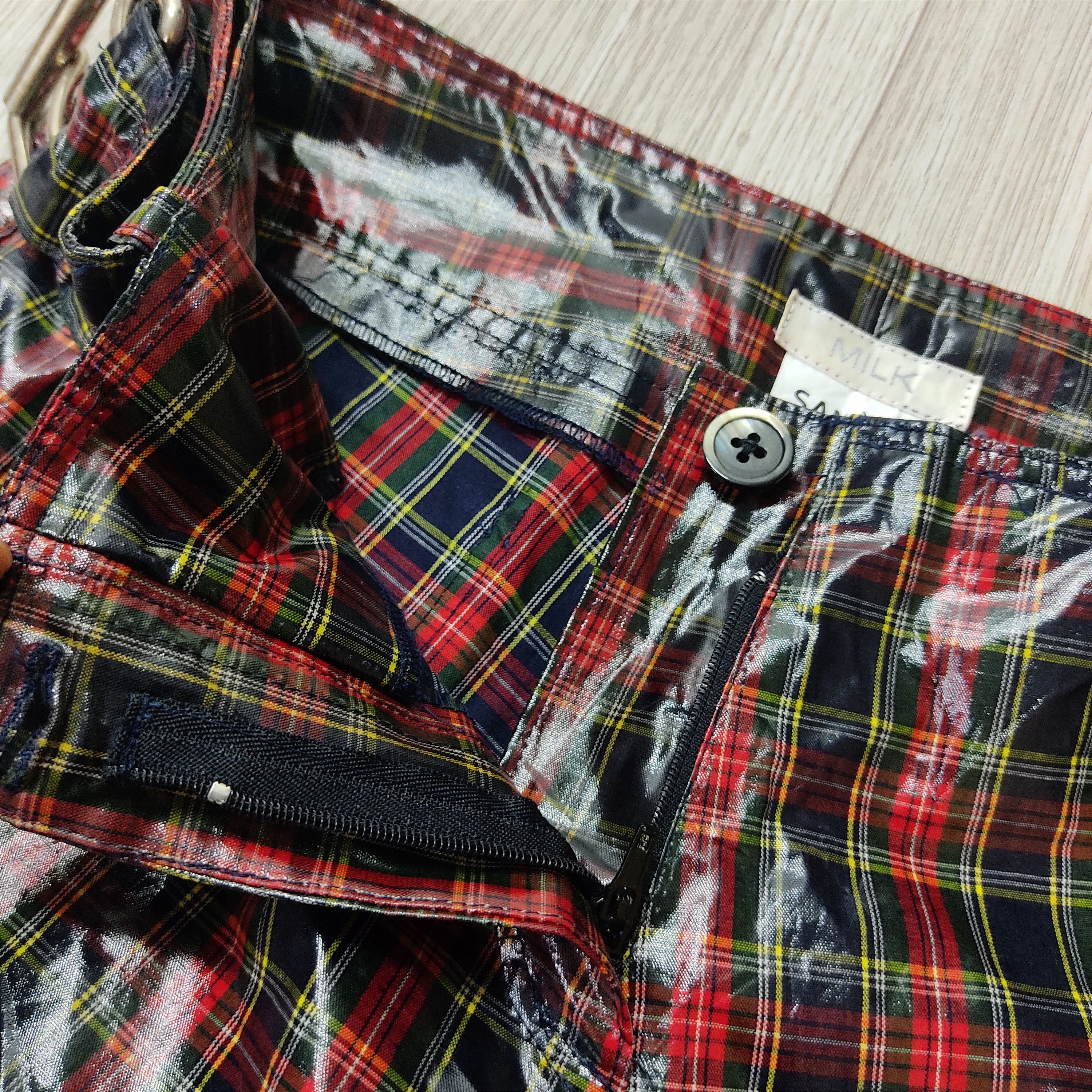 GOTHBOICLIQUE × Japanese Brand × Lad Musician MILK Goth Punk Plaid Tartan Cropped Pants Size 28" / US 6 / IT 42 - 10 Thumbnail