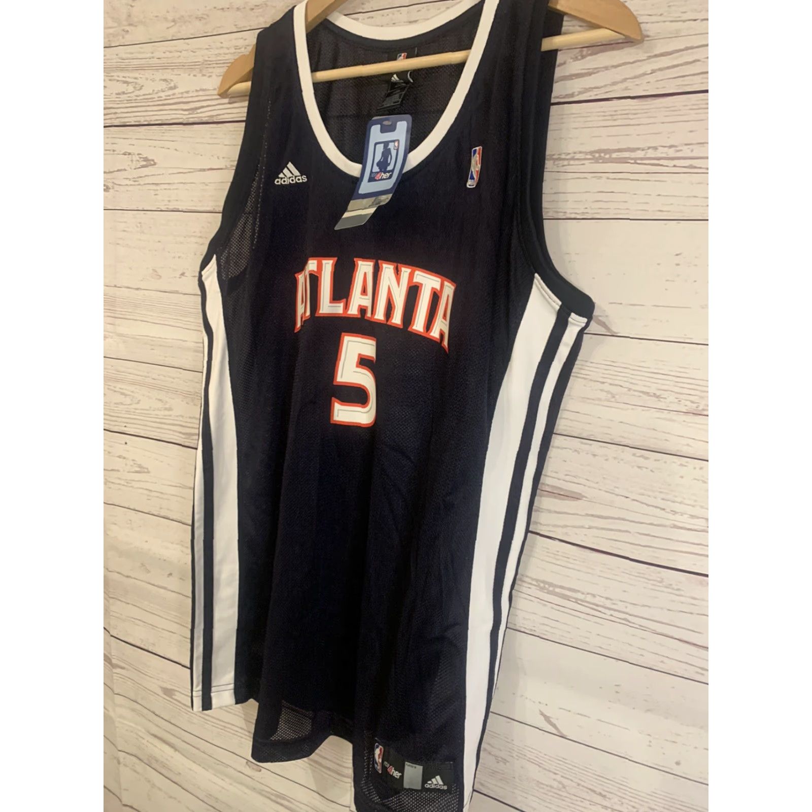 Adidas NEW Adidas NBAforHer Atlanta Hawks #5 Josh Smith Navy Blu Jersey XL Women Tank Size XL / US 12-14 / IT 48-50 - 4 Thumbnail