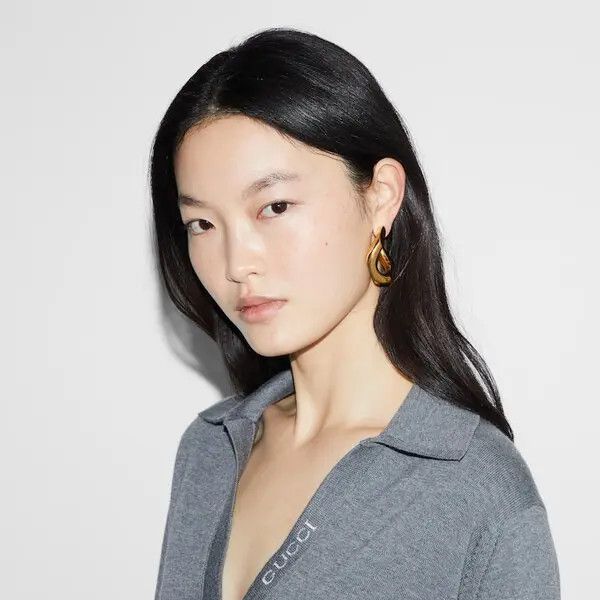 Gucci oc11z0126 Size: OS / Geometric Earrings With Script In Gold Size ONE SIZE - 3 Thumbnail