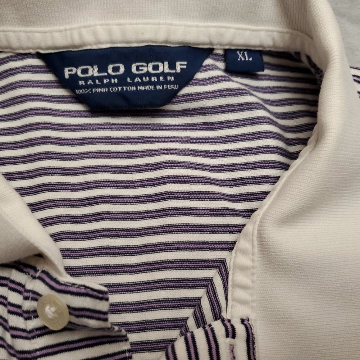 Polo Ralph Lauren Polo Ralph Lauren Shirt Mens XL Purple Striped Pima Cotton Golf Cuscowilla Size US XL / EU 56 / 4 - 3 Thumbnail