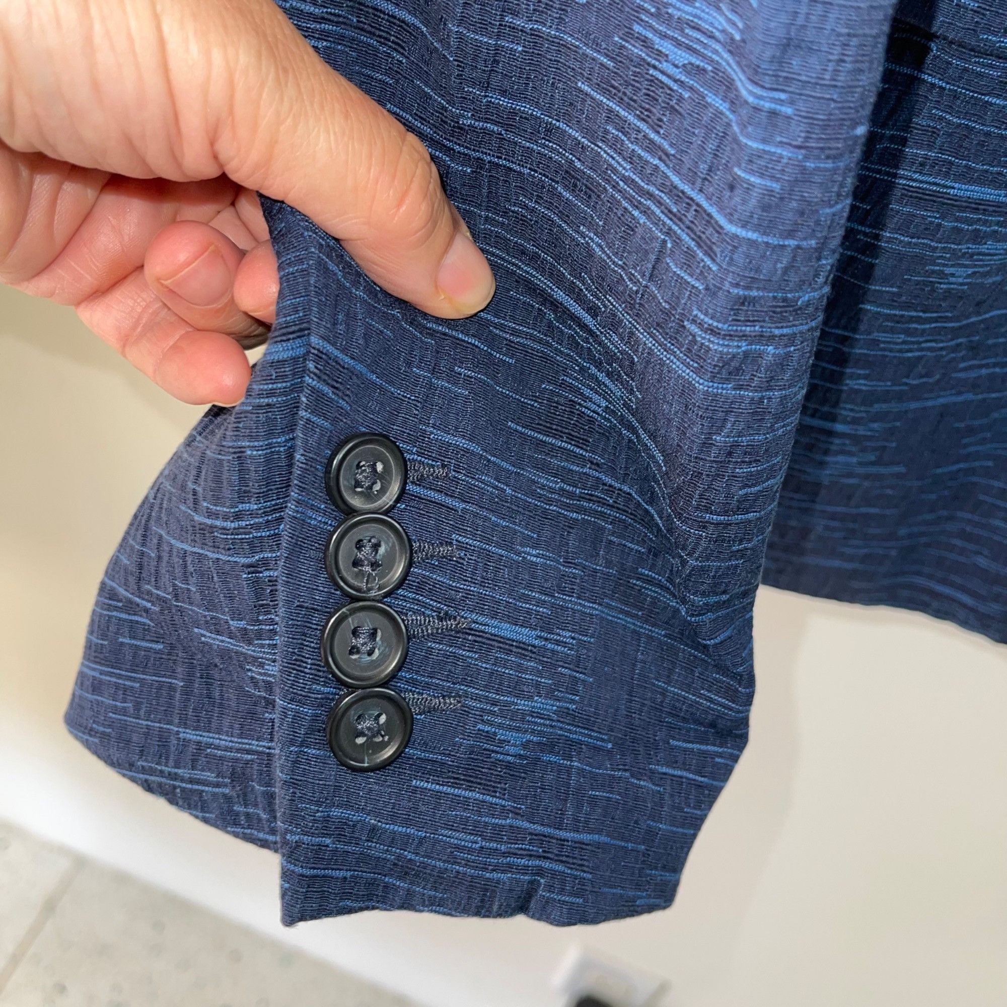 Mr Turk Mr Turk Mens Blazer Size 44 Blue Single Breasted Size 44S - 3 Thumbnail