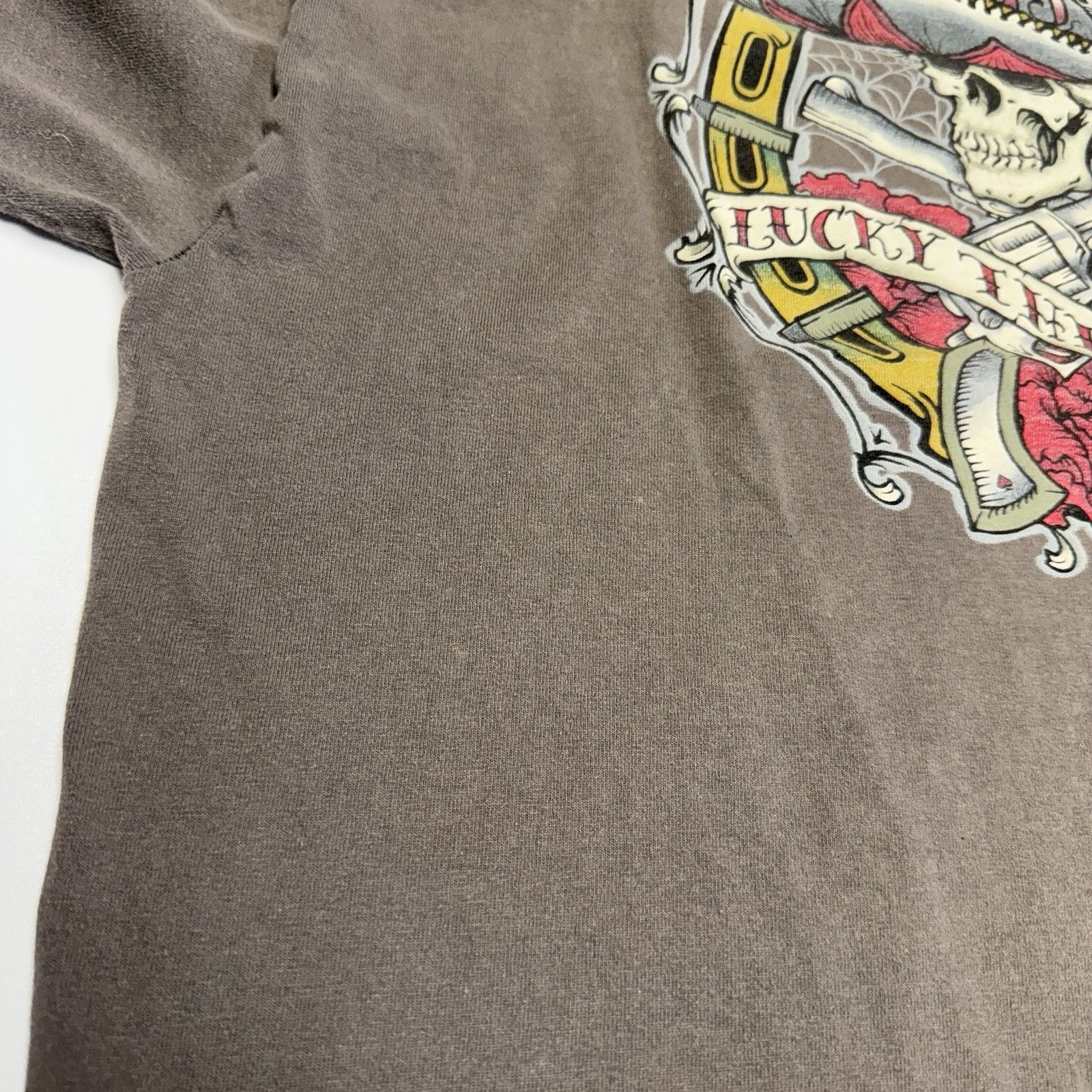 Vintage Vintage Lucky 13 T Shirt Mens Large Y2K Brown Short Sleeve G Size US L / EU 52-54 / 3 - 12 Thumbnail