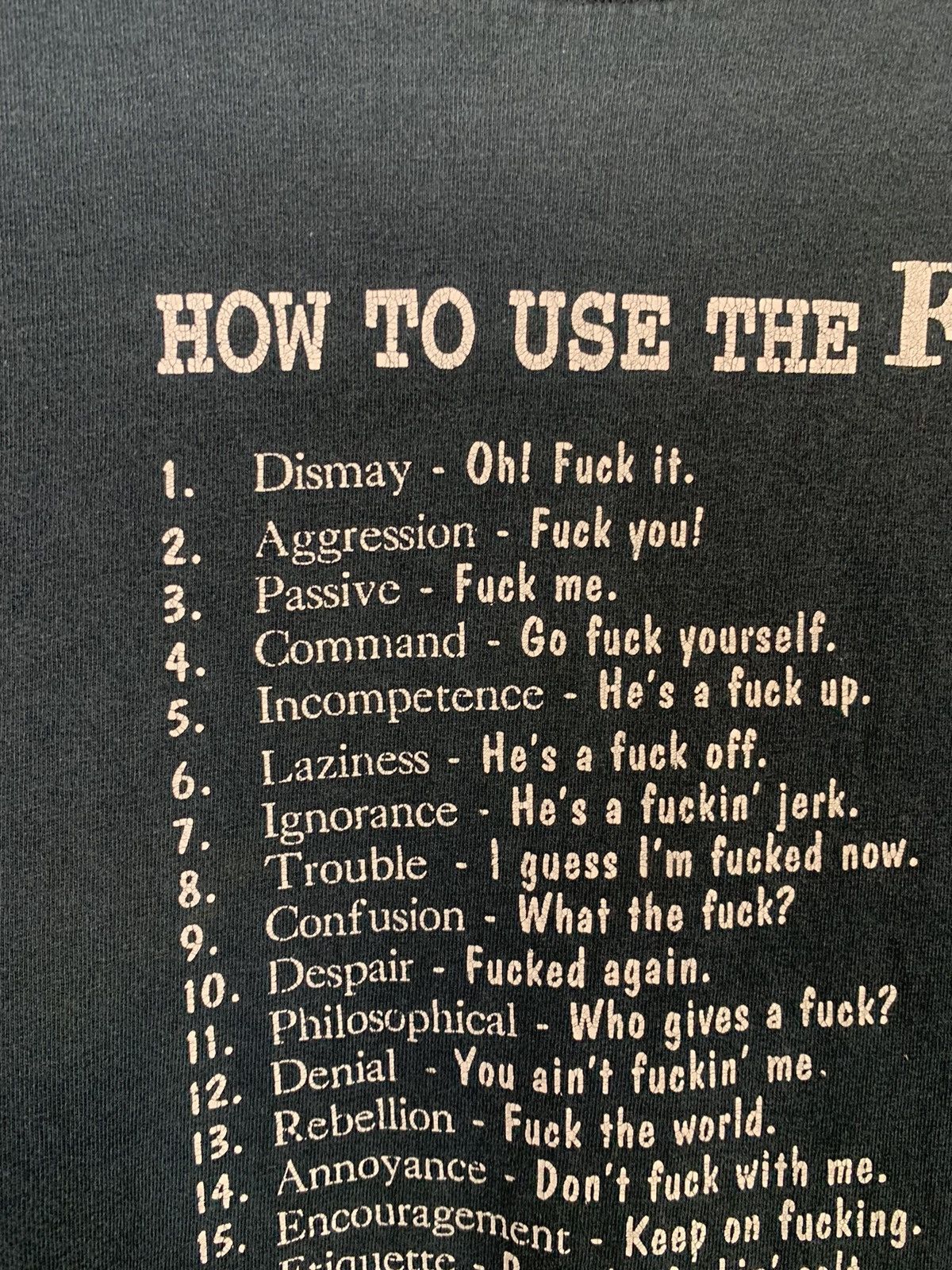 Vintage Vintage How To Use The F Word Humor Distressed T-shirt Size US XL / EU 56 / 4 - 11 Thumbnail