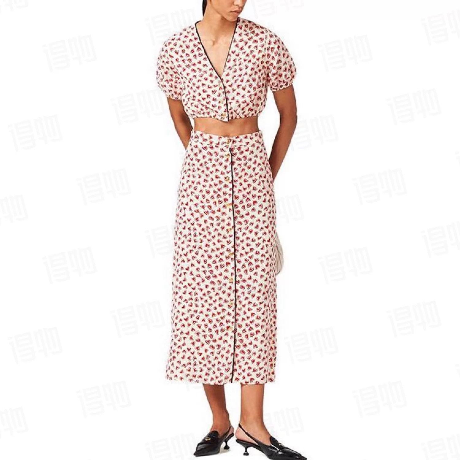 Miu Miu MIU MIU Full Heart Print Lightweight Skirt 38 Size 26" / US 2 / IT 38 - 8 Thumbnail