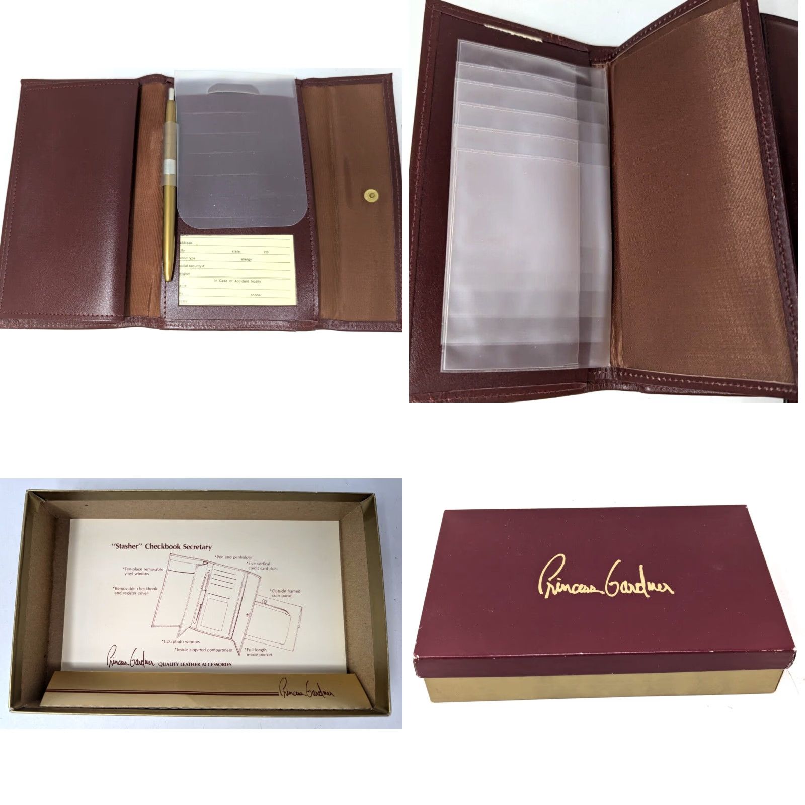 Vintage VINTAGE Princess Gardner Brown Leather Stasher Checkbook Secretary Wallet Women Wallet Size ONE SIZE - 8 Thumbnail