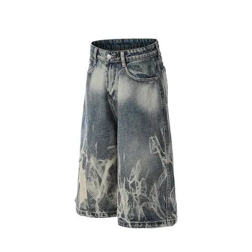 Japanese Brand × Jean Trendy punk tie-dye men's gradient washed denim shorts Size US 34 / EU 50 - 3 Thumbnail
