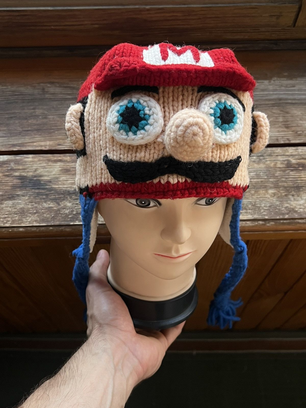 Hat Club Vintage Y2K Super Mario 90s handmade Knit Beanie Hat Cosplay Size ONE SIZE - 21 Thumbnail
