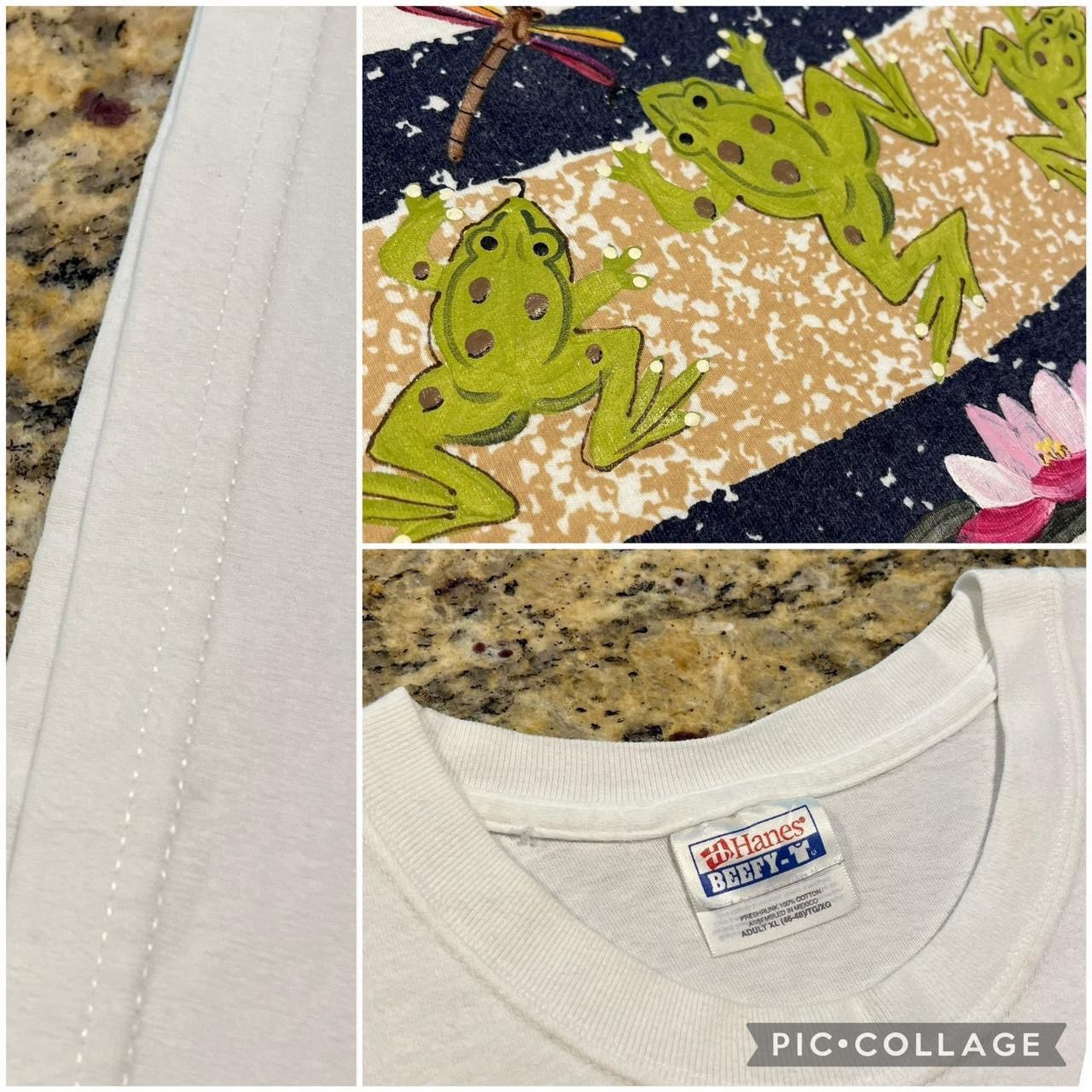 Vintage Vintage Hanes Frog Lily Pads Animal Wildlife Art Tshirt Size US XL / EU 56 / 4 - 3 Thumbnail
