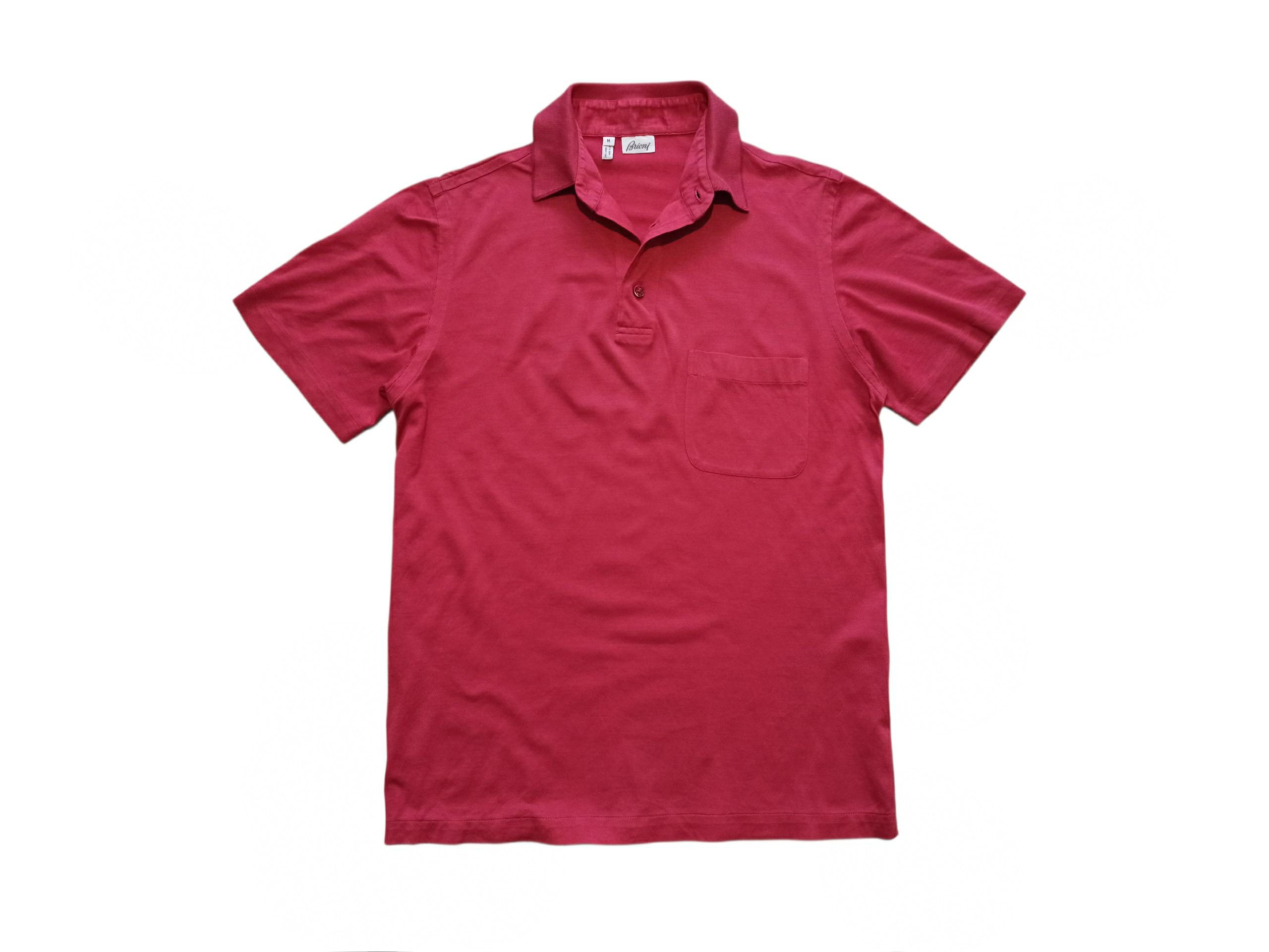 Brioni Brioni Luxury Polo Shirt Red Pique Cotton Size US M / EU 48-50 / 2 - 1 Thumbnail