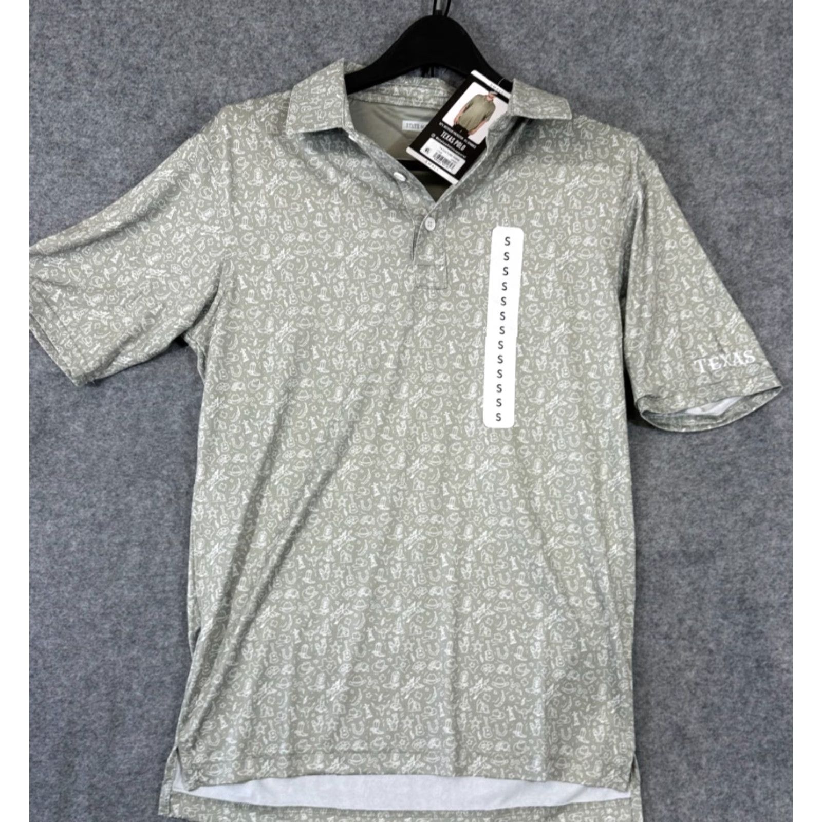 Vintage VINTAGE_State Of Mine Texas Performance Golf Polo Shirt Mens S Green Short Sleeve NWT Size US S / EU 44-46 / 1 - 3 Thumbnail