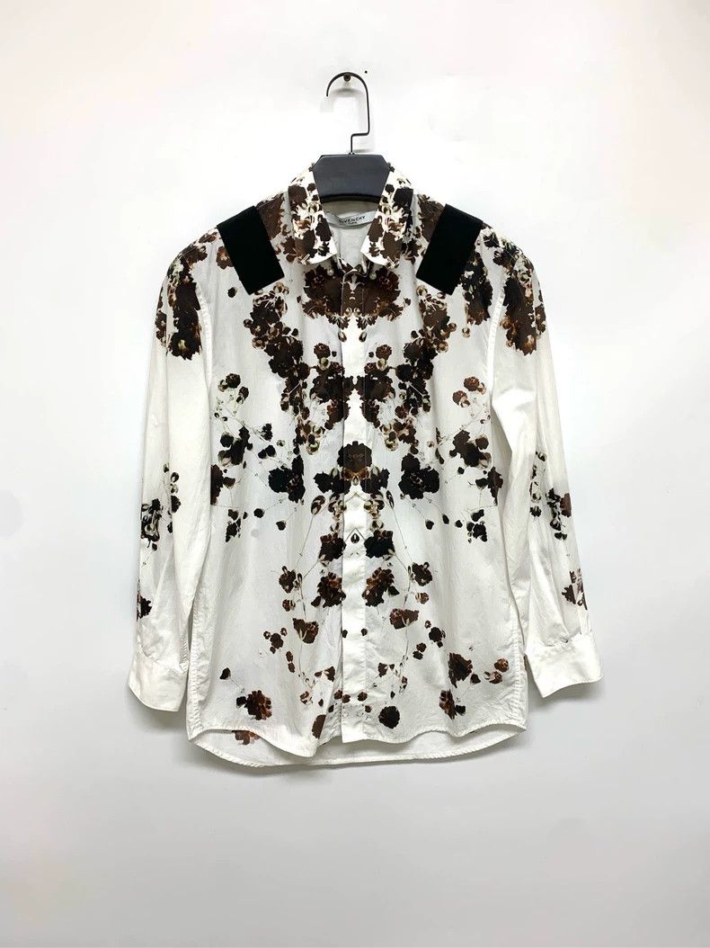 Givenchy Givenchy Size 39White Floral Shirt 2506-Nextarrow Size US XL / EU 56 / 4 - 1 Thumbnail