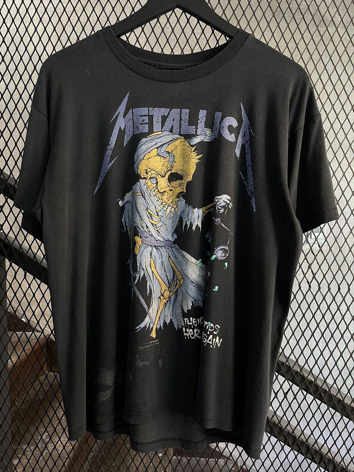 Vintage 1989 Metallica Their Money Tips Her Scales Again