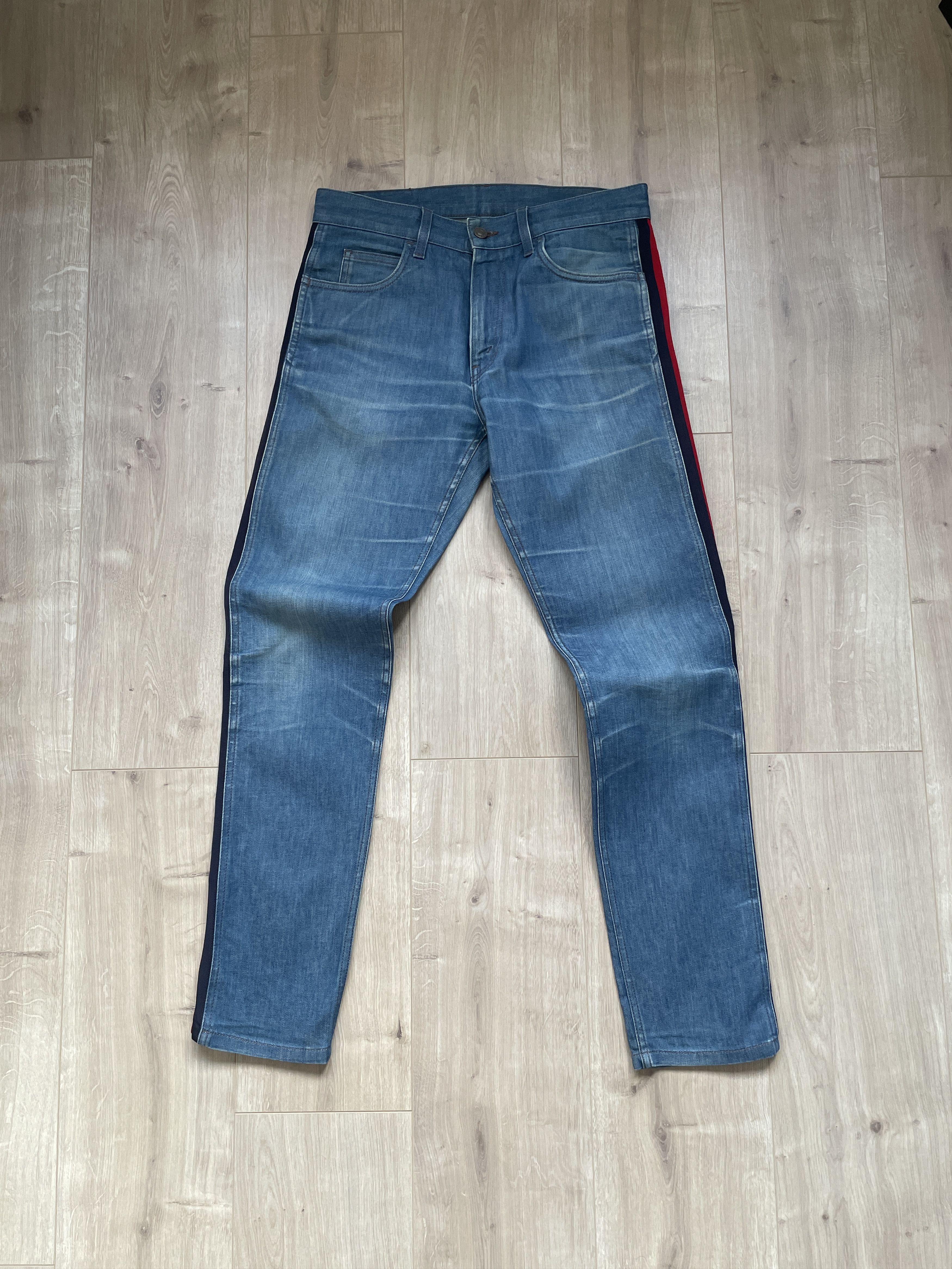 Gucci Gucci Web Stripe Jeans 417246-XR134 Size US 32 / EU 48 - 2 Thumbnail