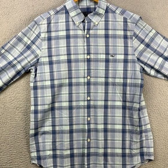 Vineyard Vines Vineyard Vines Button-Down Shirt Mens Medium Blue Plaid Long Sleeve Pocket Logo Shirt Size US M / EU 48-50 / 2 - 4 Thumbnail