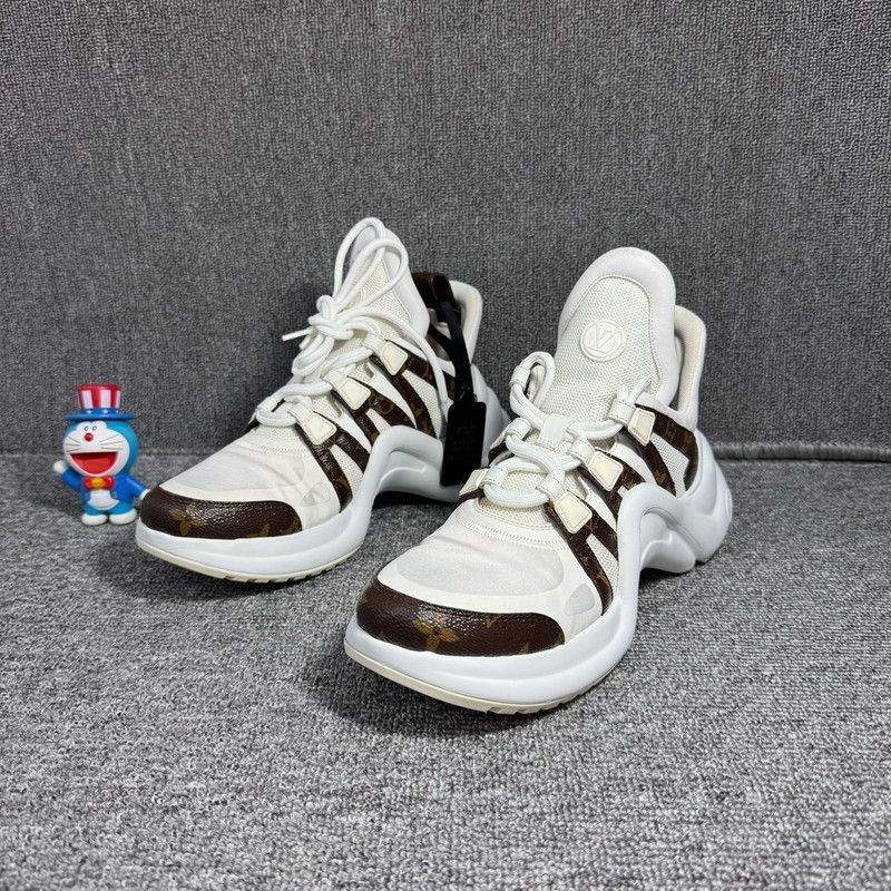 Louis Vuitton Brown and White Sports Sneakers -