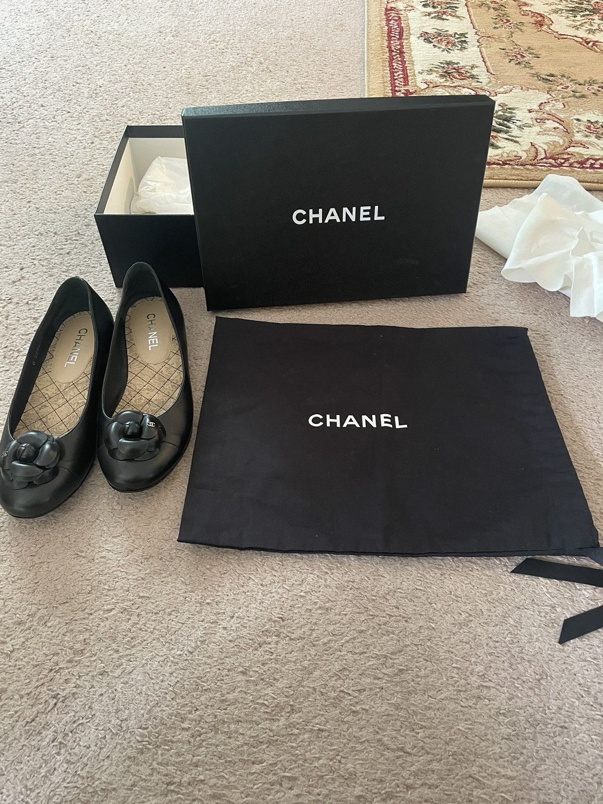 Chanel Chanel CC Logo Ballet Flat Camelia Size US 9.5 / IT 39.5 - 1 Thumbnail