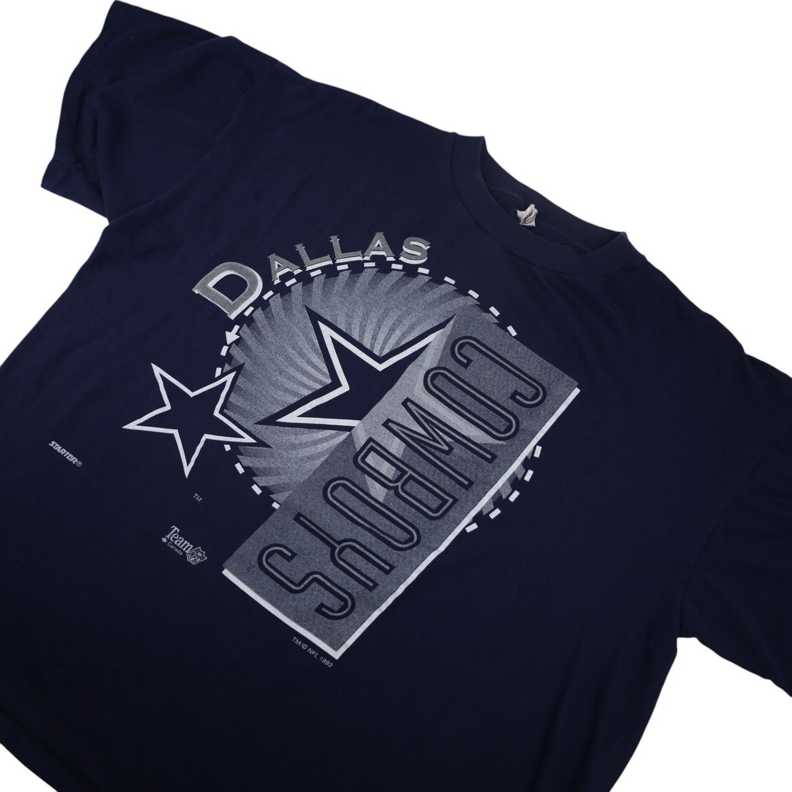 NFL × Starter × Vintage VTG 90s Starter Dallas Cowboys Big Spellout Graphic T Shirt Size US M / EU 48-50 / 2 - 2 Thumbnail