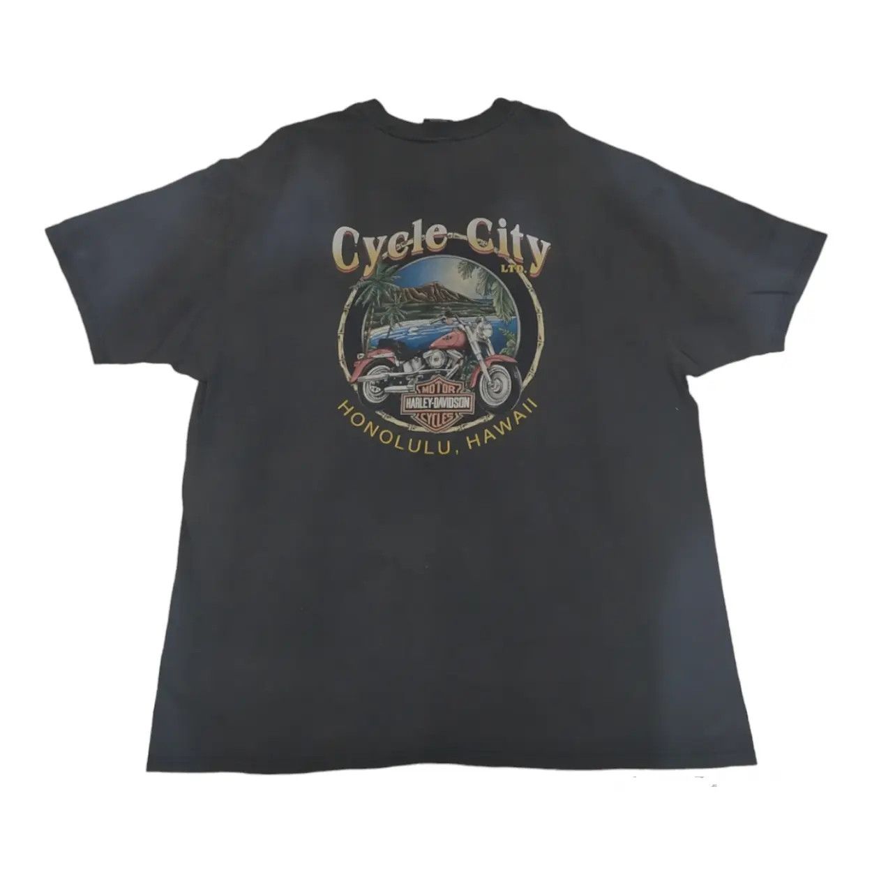 Harley Davidson Harley Davidson Hawaii Rare vintage 90's black faded Size US XXL / EU 58 / 5 - 4 Thumbnail