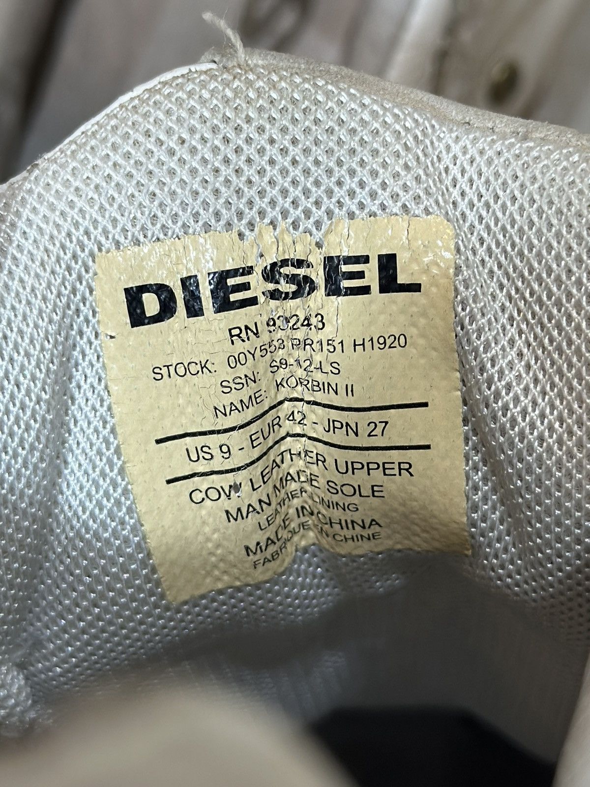 Diesel (SS09) KORBIN II LOW TOP Size US 9 / EU 42 - 11 Thumbnail