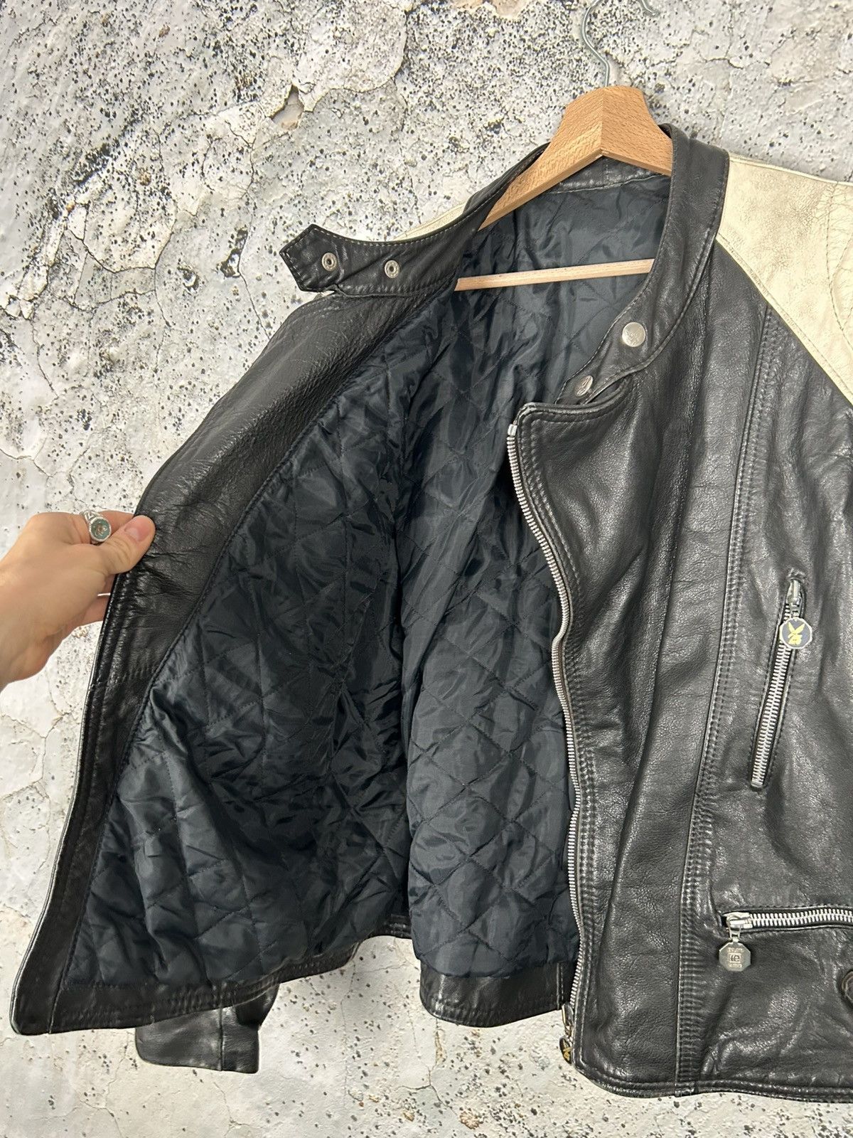 Genuine Leather Vintage Moto Cuir Genuine Leather Racing Jacket Avant Garde Size US S / EU 44-46 / 1 - 8 Thumbnail