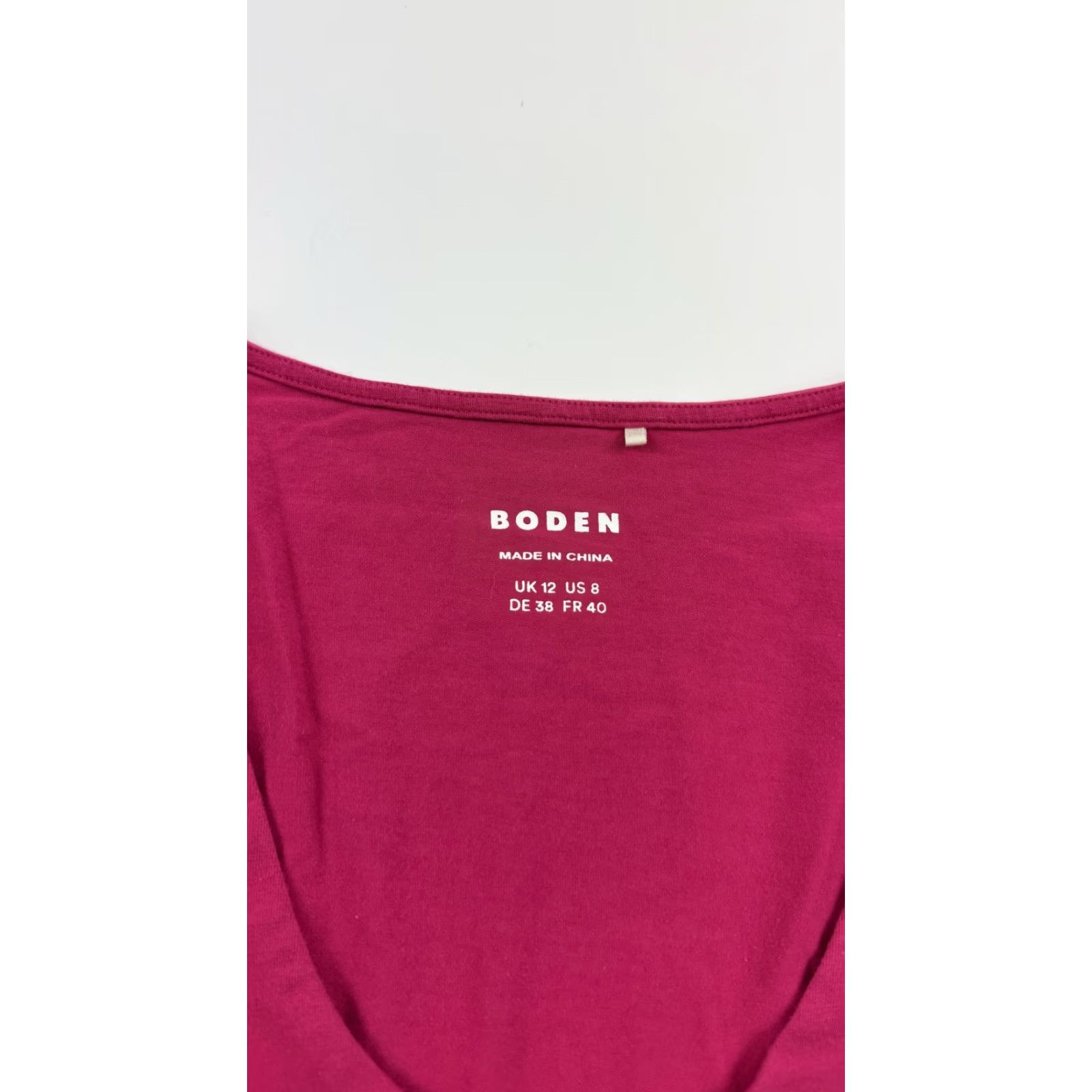 Boden Boden Shirt Women US 8 Magenta Pink Cotton Stretch Scoop Neck Long Sleeve T-Shirt Solid Basic All Seasons Womens Size M / US 6-8 / IT 42-44 - 2 Thumbnail