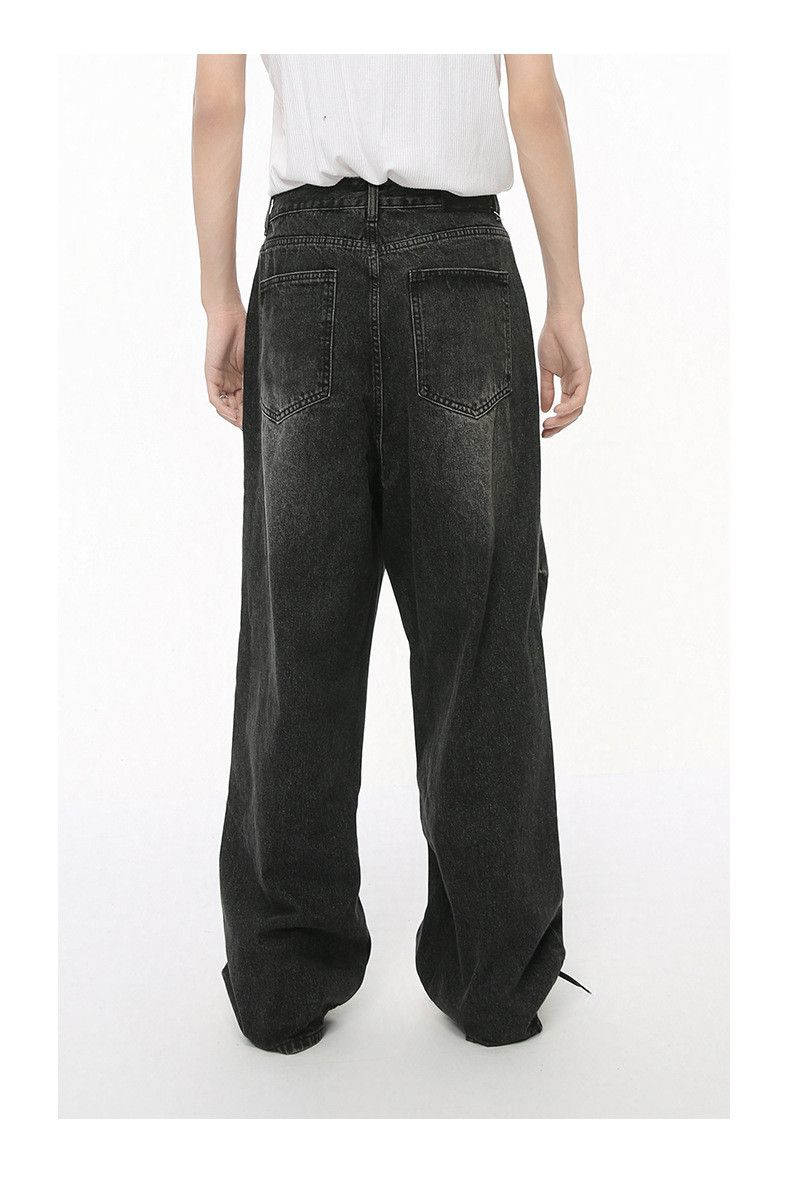 Japanese Brand × Jean Washed distressed patchwork pockets straight jeans loose Size US 32 / EU 48 - 5 Thumbnail