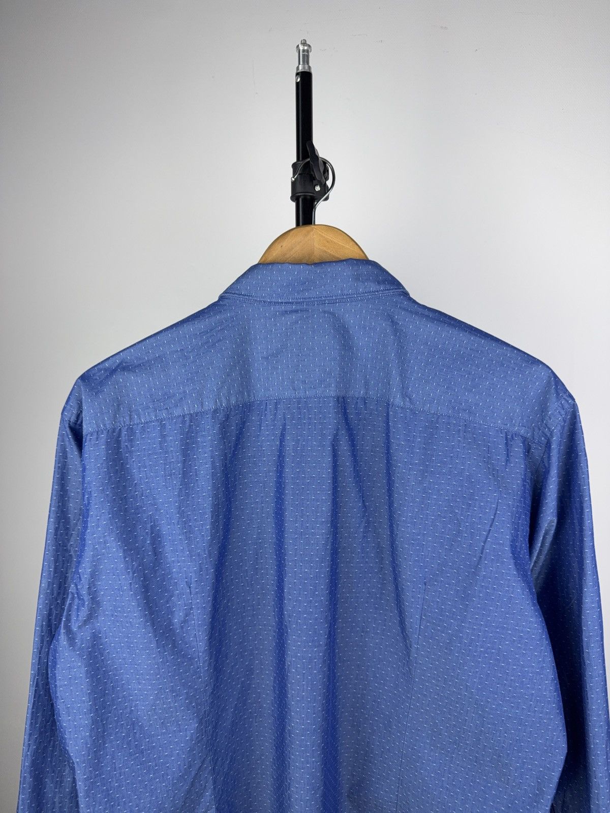 Designer × Hugo Boss Hugo Boss Blue Slim Fit Dress Shirt Micro Dot XL Size US XL / EU 56 / 4 - 8 Thumbnail