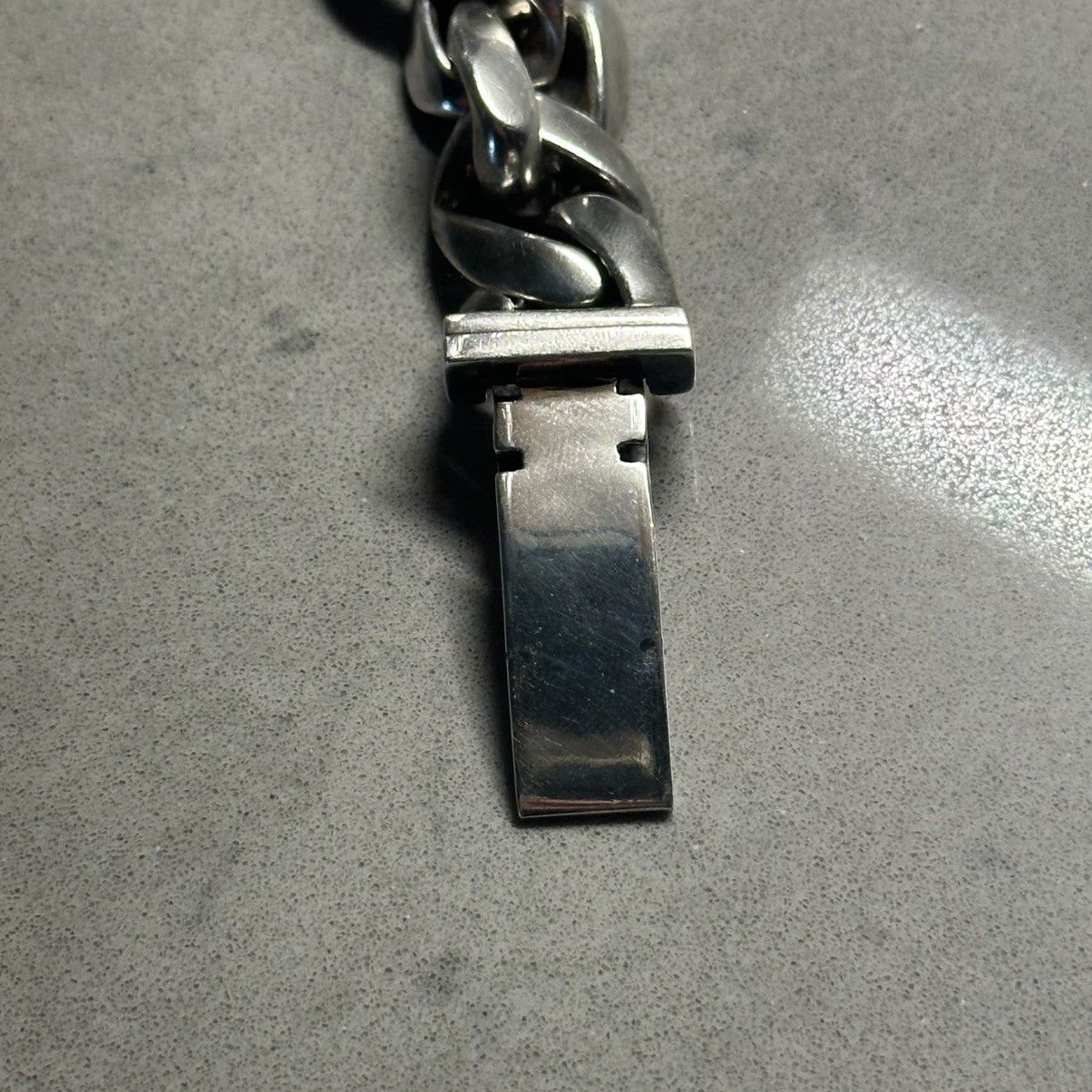 Chrome Hearts Emerald & Diamond Dagger ID Silver Cuban Link Bracelet Size ONE SIZE - 9 Thumbnail