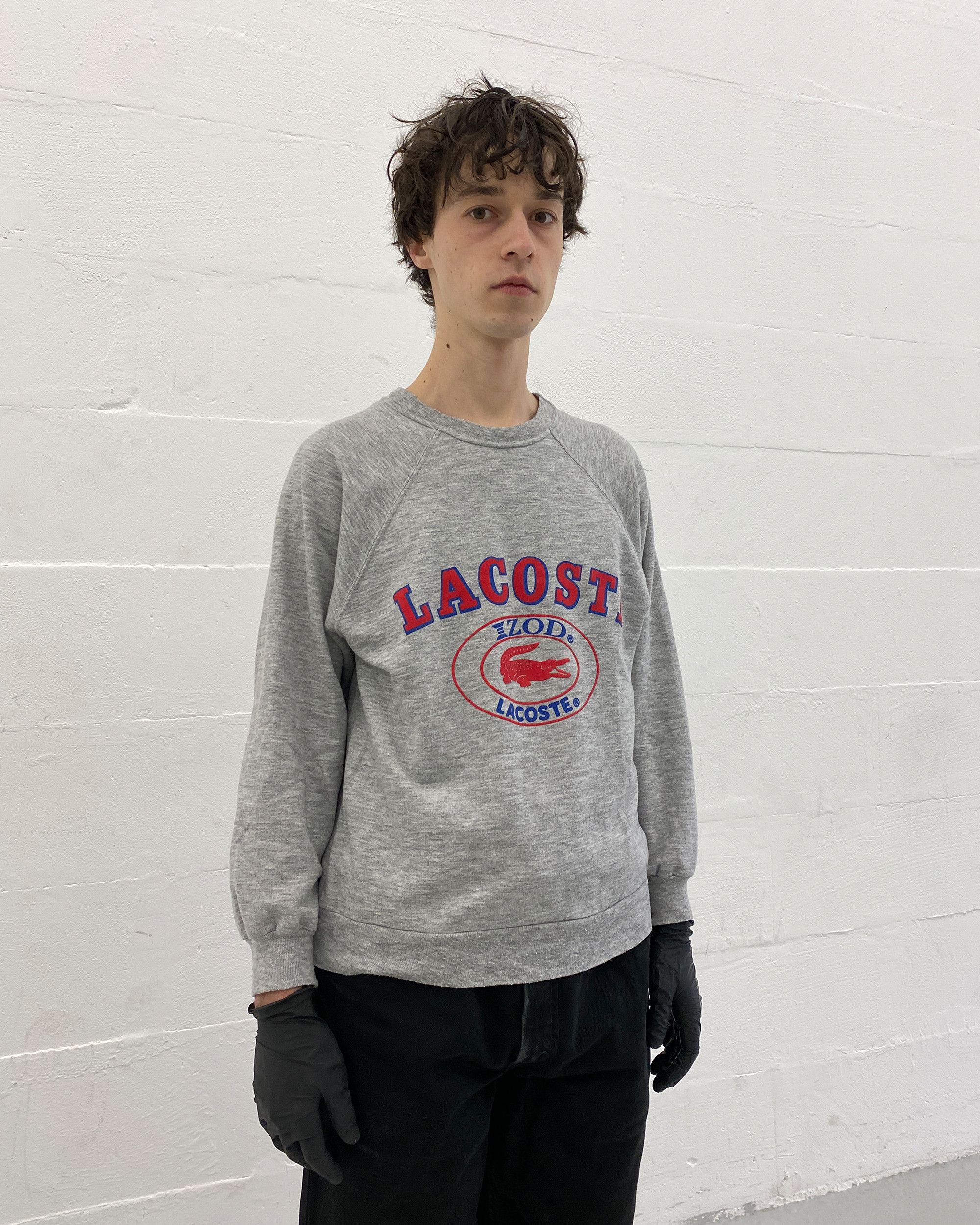 Lacoste Izod 1980s Raglan Logo Crewneck Size US L / EU 52-54 / 3 - 5 Thumbnail