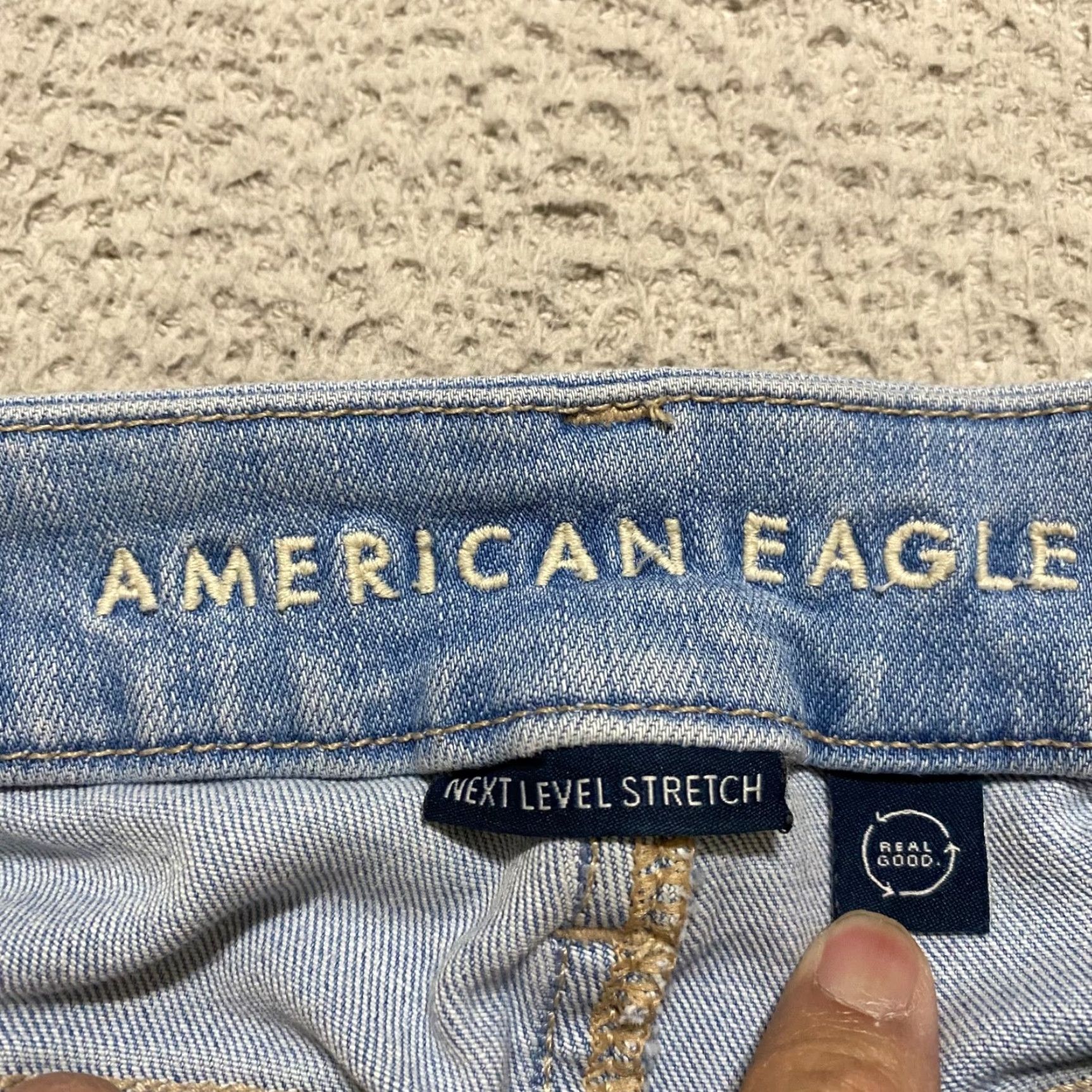 American Eagle Outfitters American Eagle Jeans Womens 4 Blue Denim Curvy High Rise Distressed Jegging Size 27" / US 4 / IT 40 - 3 Thumbnail