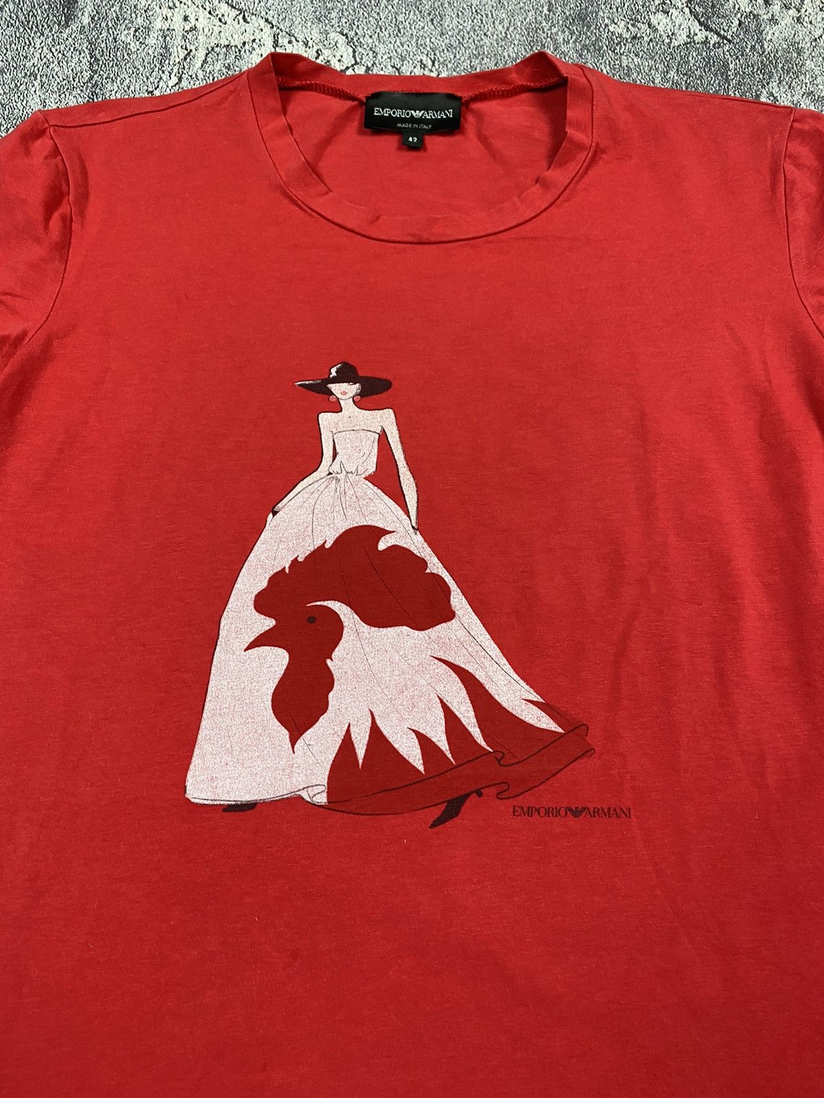 Emporio Armani Luxury Emporio Armani Red Ladies T-shirt Size 42 Size M / US 6-8 / IT 42-44 - 4 Thumbnail