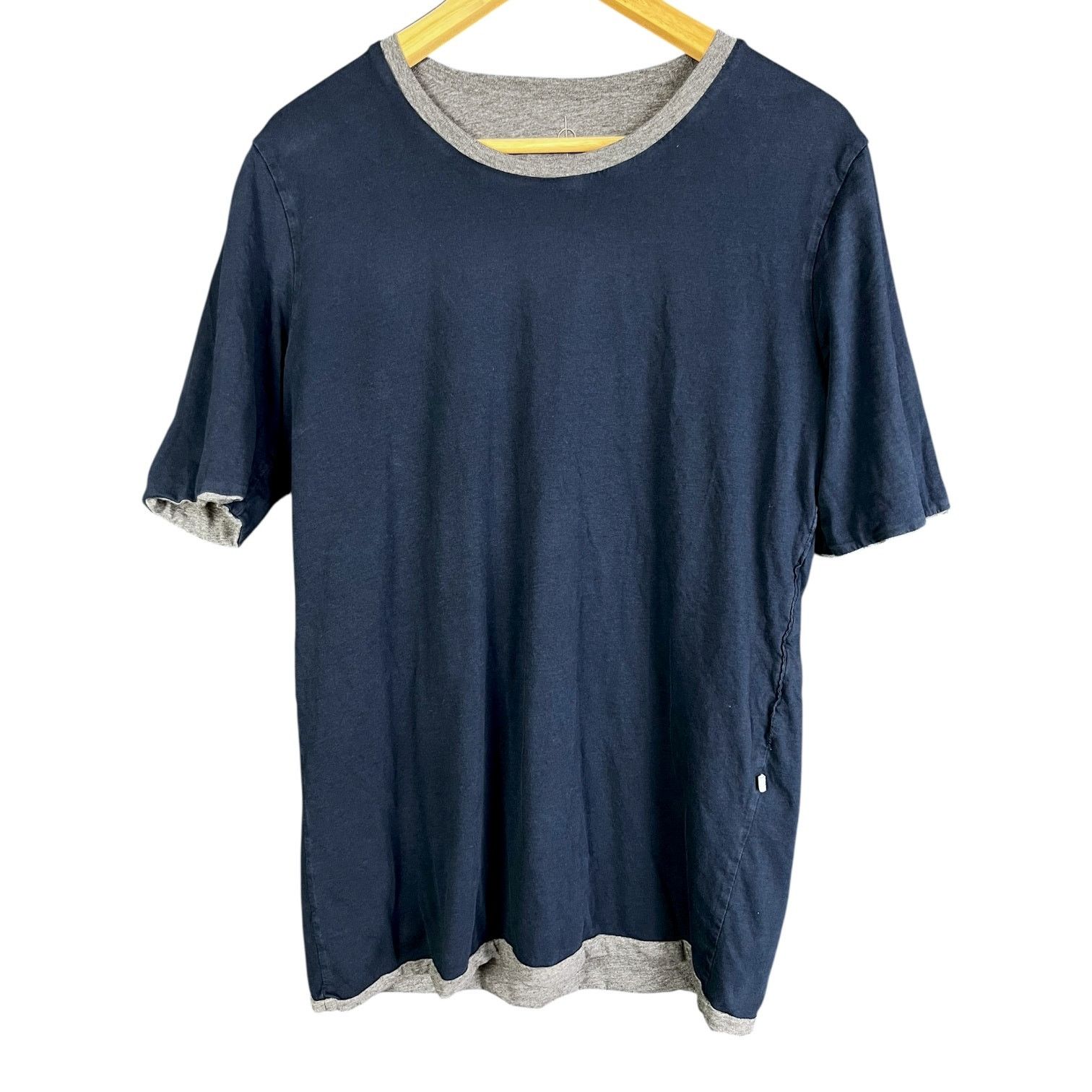 Samsoe Samsoe Samsoe Samsoe Blue & Gray Reversible T-Shirt - M $100 Retail Size US M / EU 48-50 / 2 - 4 Thumbnail