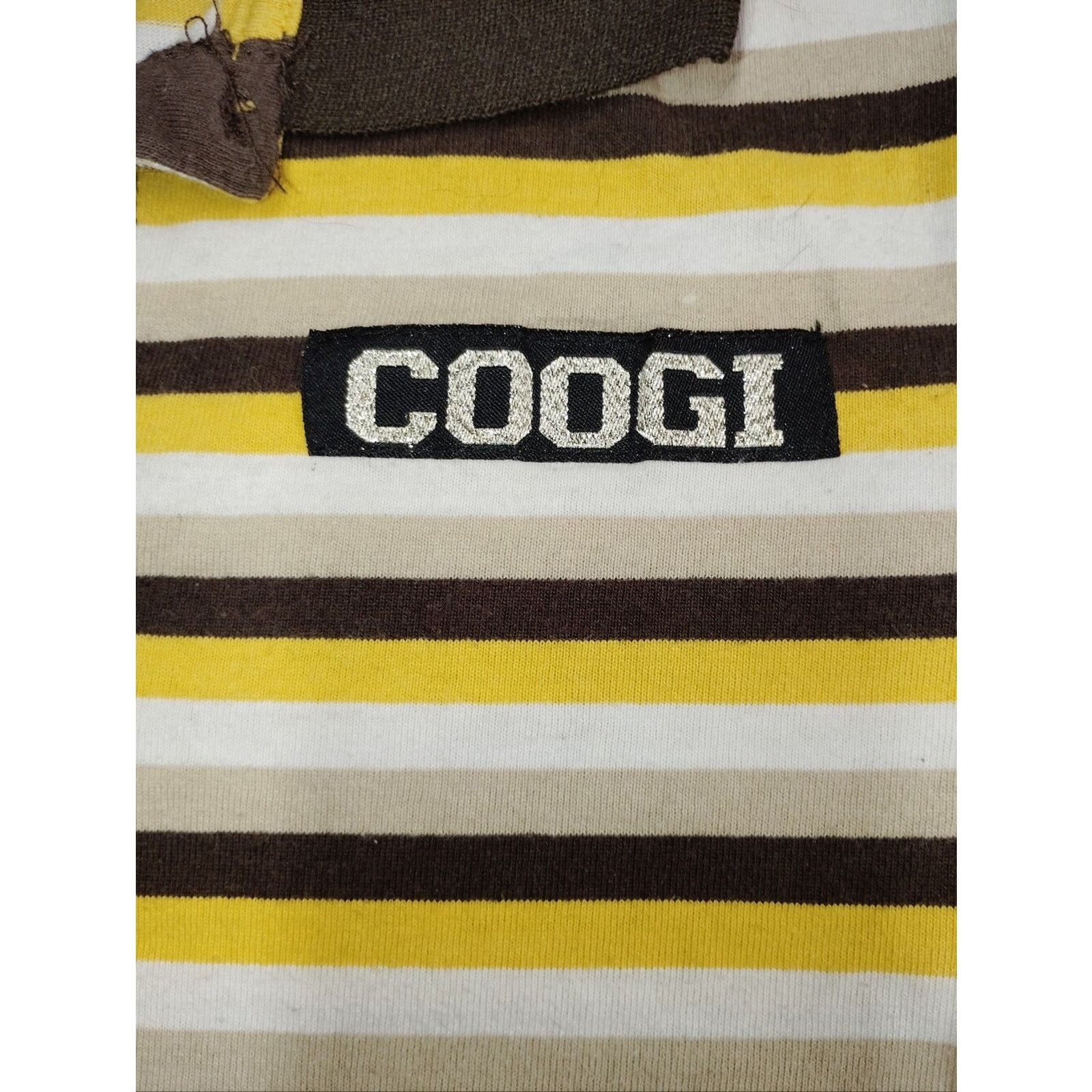 Coogi COOGI Brown, Yellow & White Striped Kids Polo Size XL / US 12-14 / IT 48-50 - 4 Thumbnail