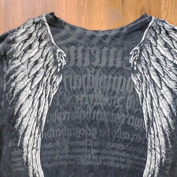 Other Vintage Y2K Affliction Ravens AOP Thermal Shirt Size US XL / EU 56 / 4 - 5 Thumbnail