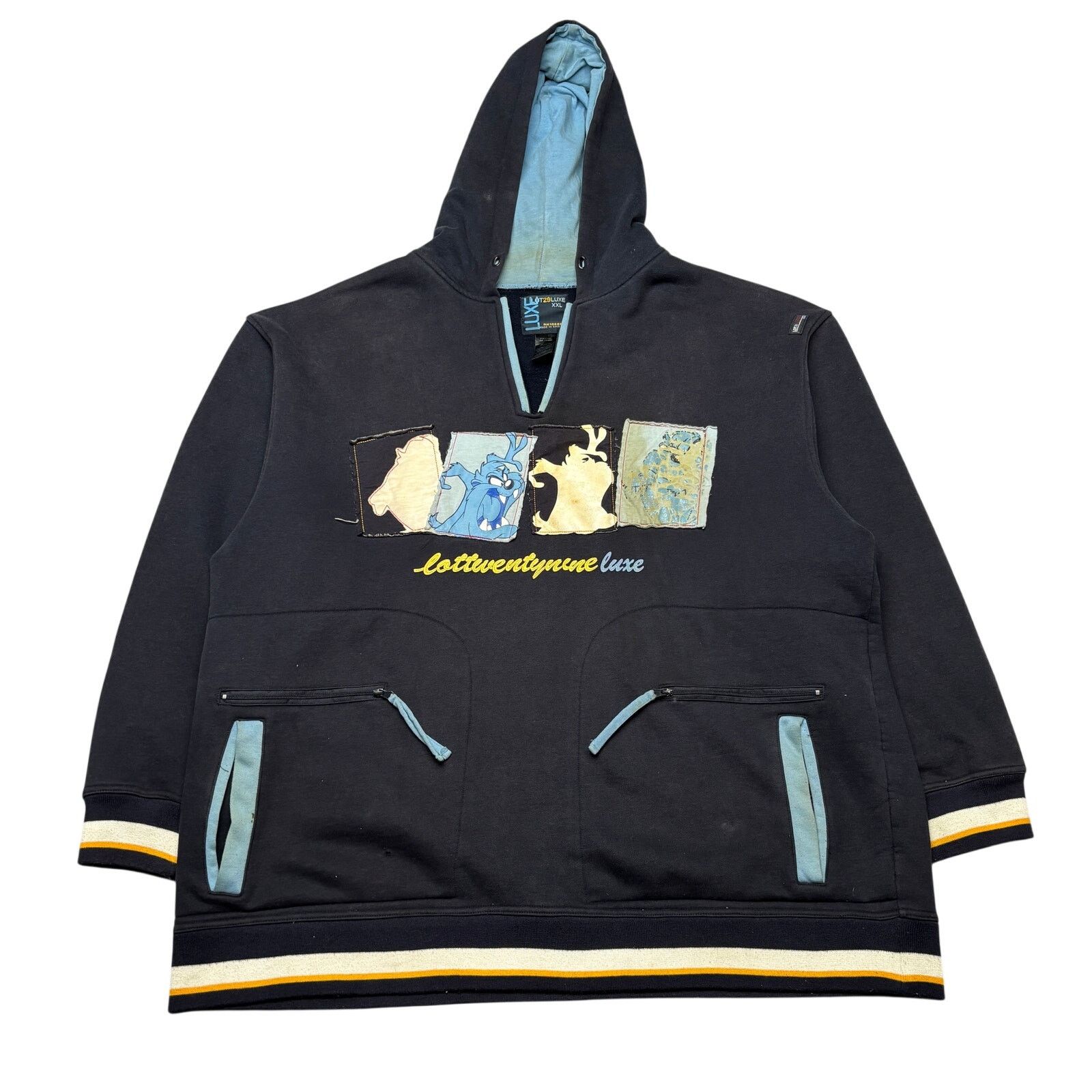 Vintage Lot29 Luxe Looney Tunes Taz Zipper Hoodie 2XL Y2K Streetwear Size US XXL / EU 58 / 5 - 1 Thumbnail