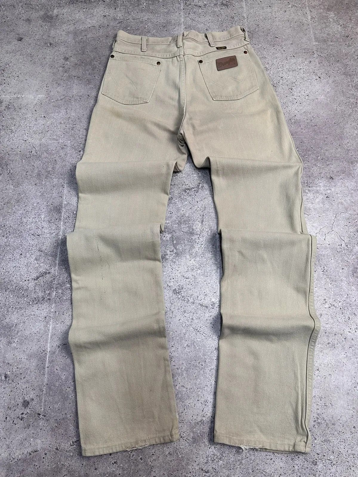 Guidi Wrangler Vintage USA 80s Beige Denim Pants Straight Fit 32 Size US 32 / EU 48 - 8 Thumbnail