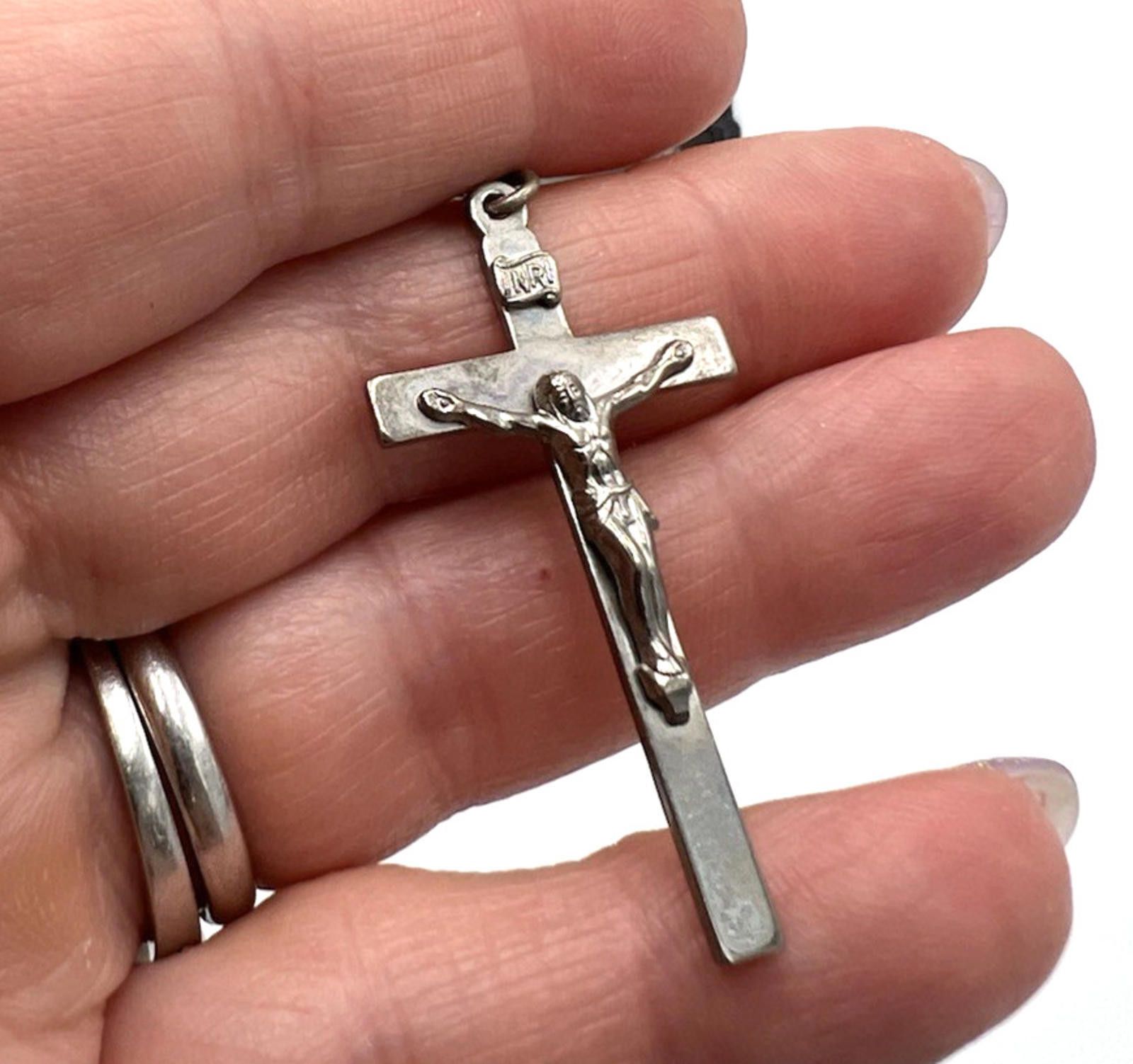 Other DIROMA Sterling Silver Rosary Crucifix Mary Medal Necklace Size ONE SIZE - 4 Thumbnail