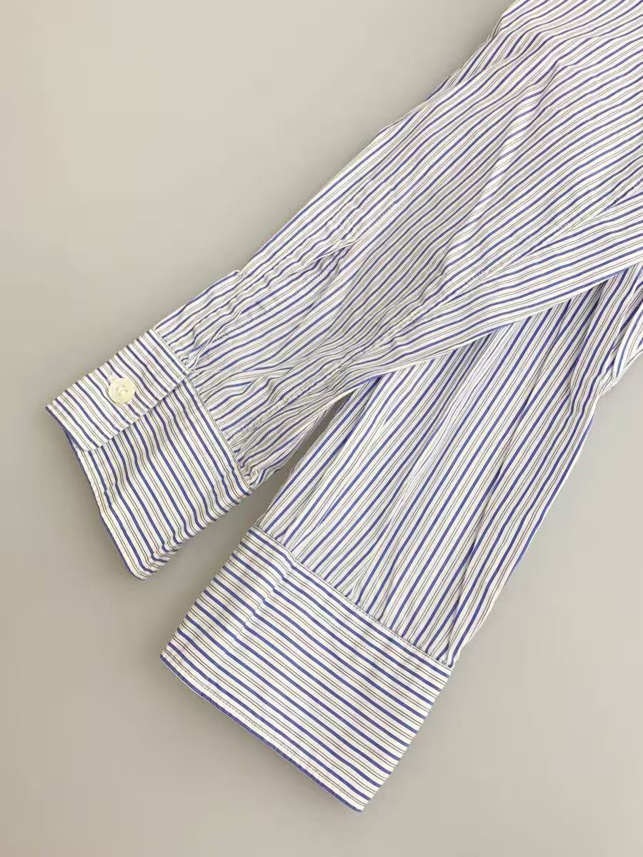 Comme des Garcons Homme Deux Whale Pattern Striped Button Shirt Size US M / EU 48-50 / 2 - 3 Thumbnail
