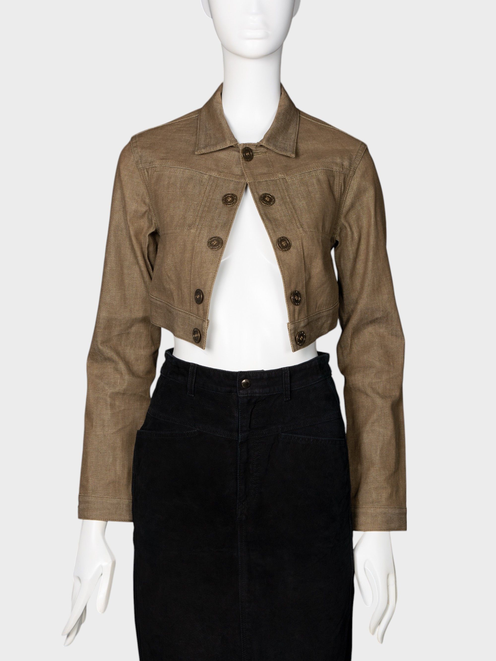Yohji Yamamoto Y's by Yohji Yamamoto - Y's in Love cropped denim jacket Size S / US 4 / IT 40 - 3 Thumbnail