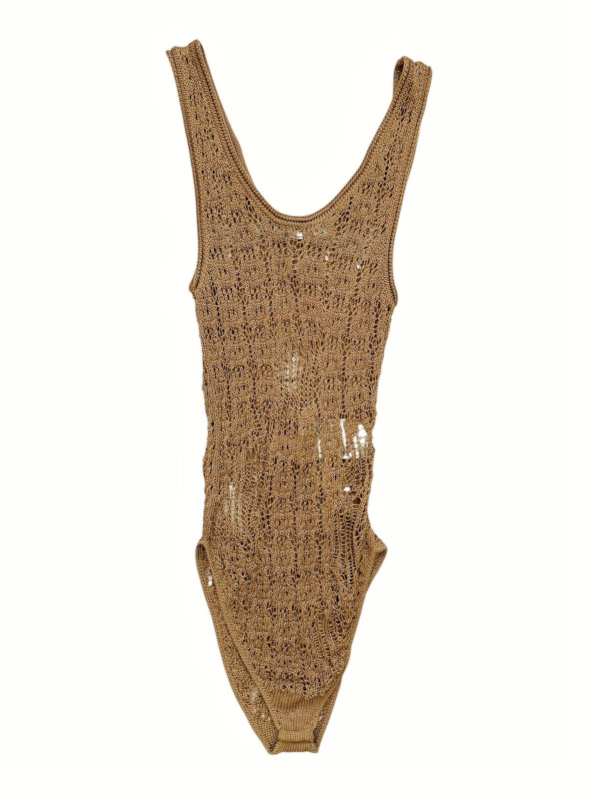 Knit Caramel Brown Bodysuit Tank Top