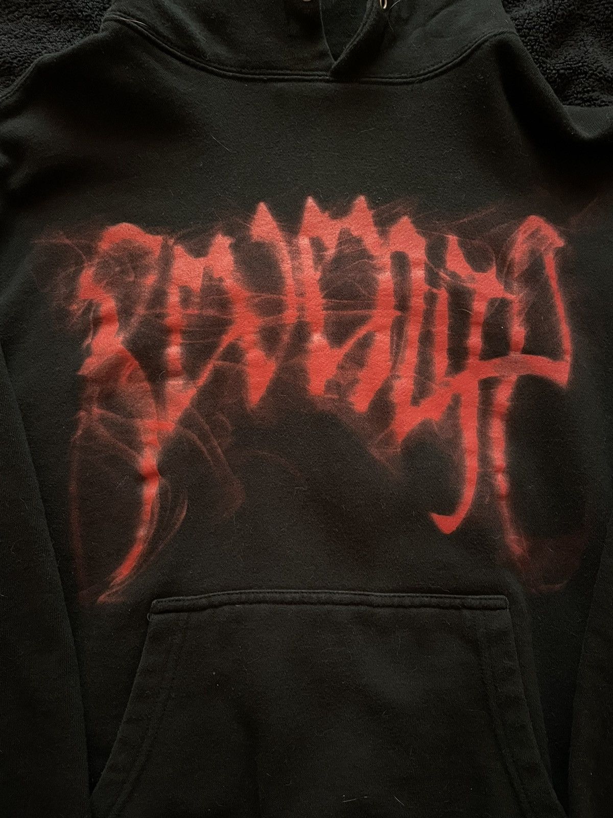image of Revenge Red Smoke Hoodie in Black, Men's (Size Small)