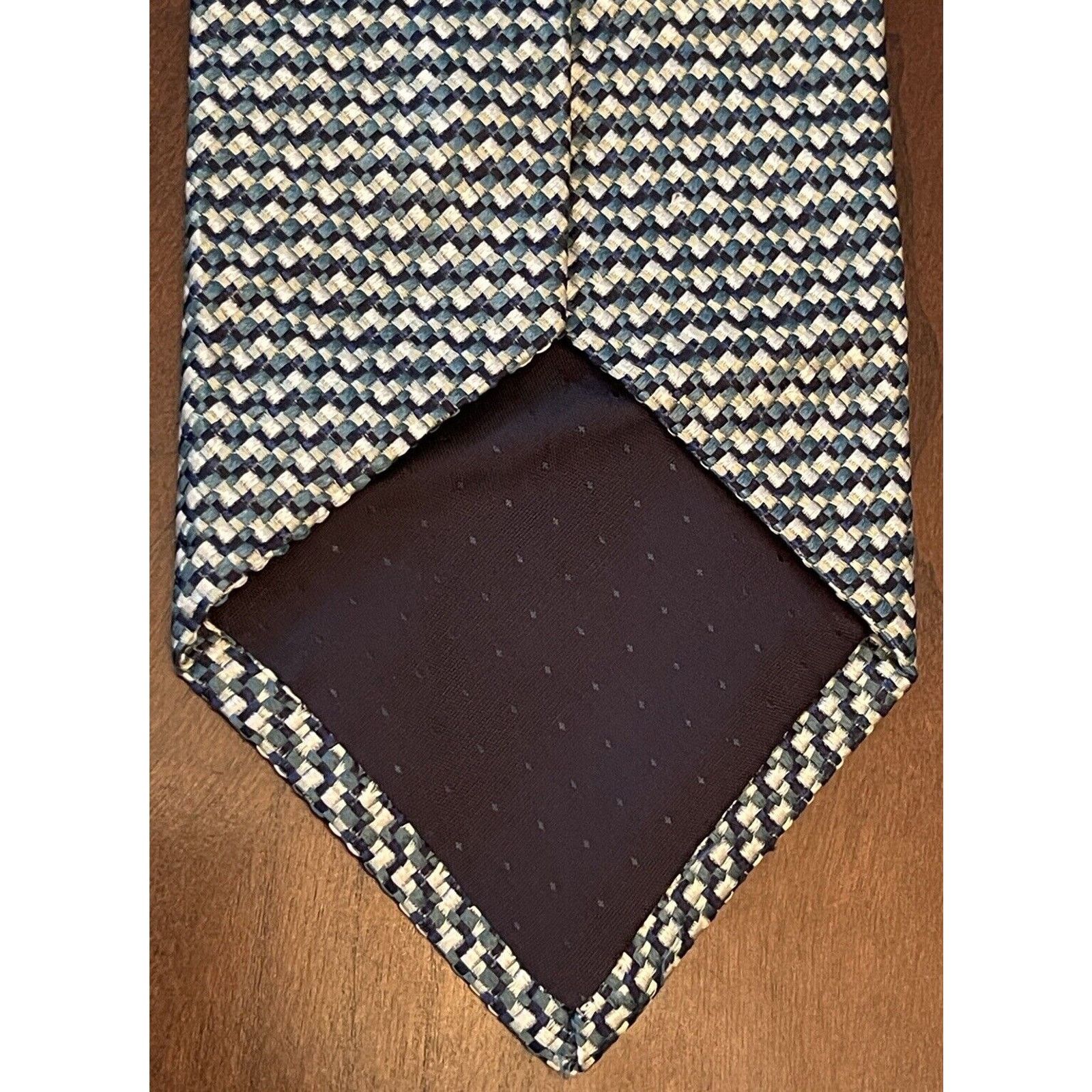 Other Michelle Cravatte Como Green Blue 100% Silk Made In Italy Size ONE SIZE - 2 Thumbnail