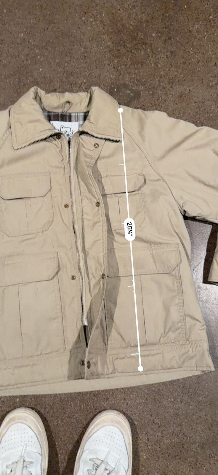 Vintage Vintage beige hunting barn field coat jacket flannel lined Size US L / EU 52-54 / 3 - 7 Thumbnail