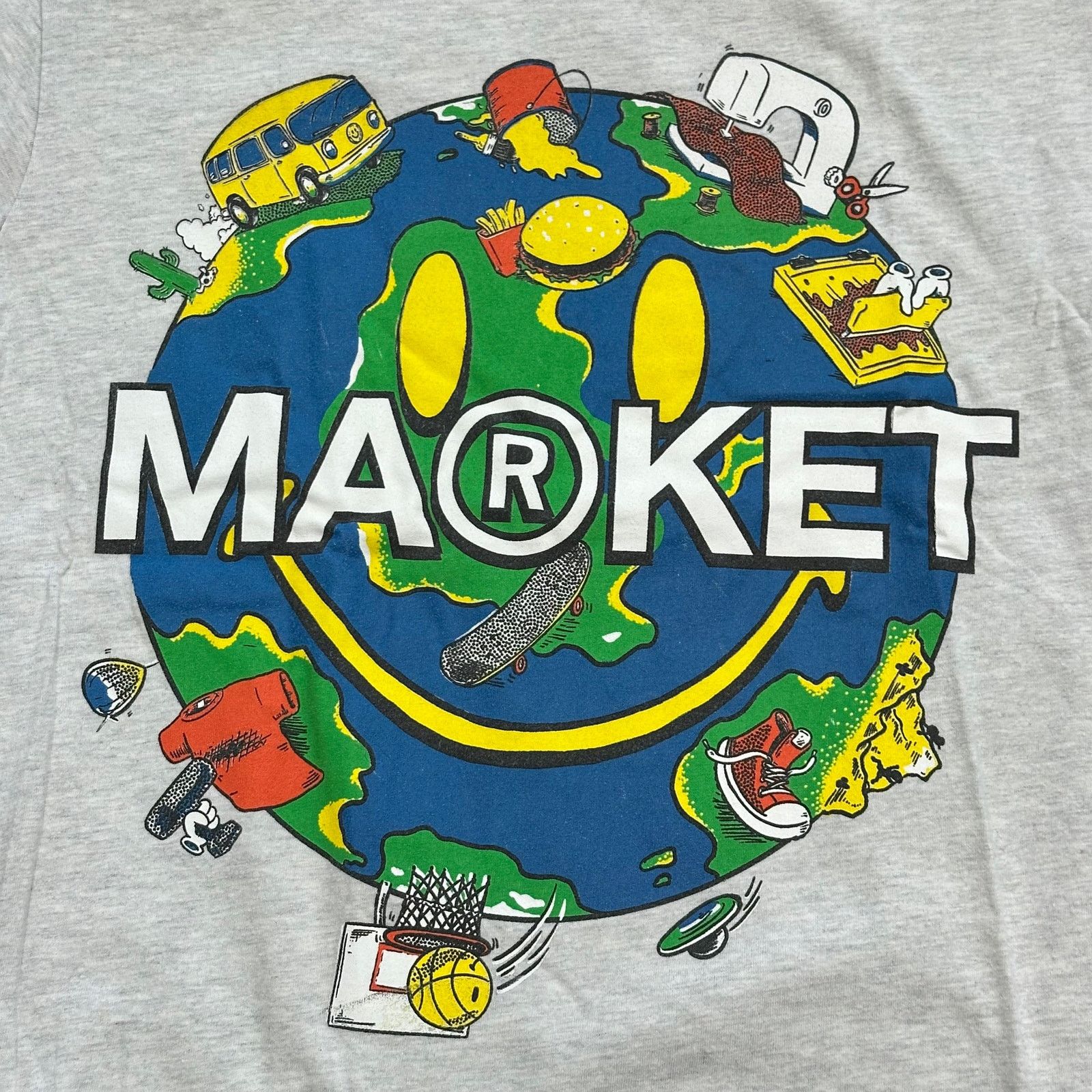 Market MARKET brand Earth Smiley graphic Tee T Shirt Size Small Size US S / EU 44-46 / 1 - 2 Thumbnail