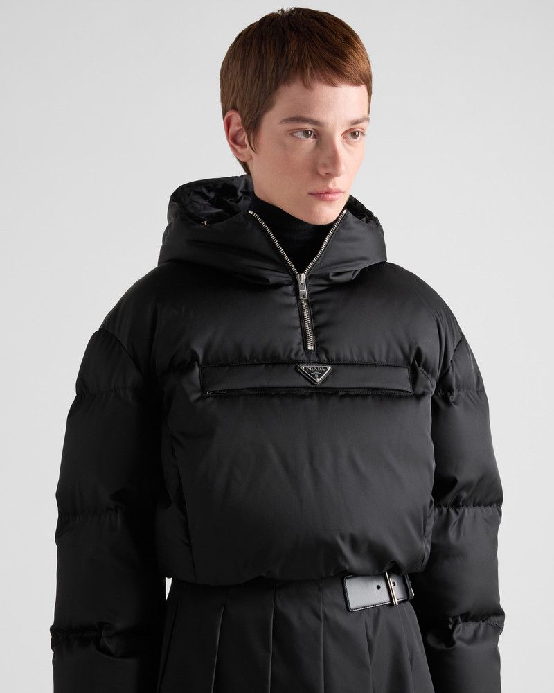 Prada o1B3y1r0426 Re-Nylon Cropped Down Jacket in Black Size XS / US 0-2 / IT 36-38 - 4 Thumbnail